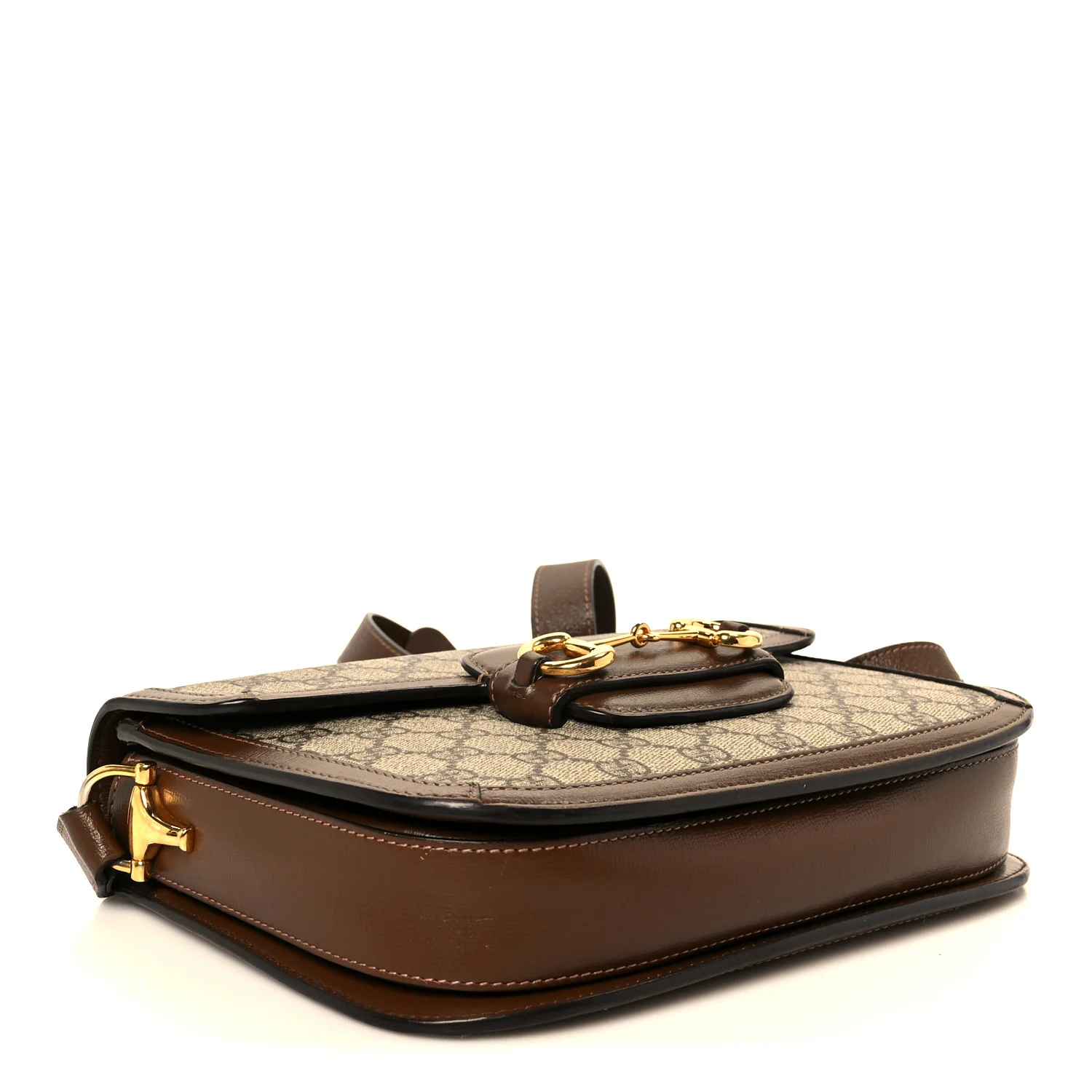 GG Supreme Monogram Horsebit 1955 Shoulder Bag Beige Brown Sugar - Image 4