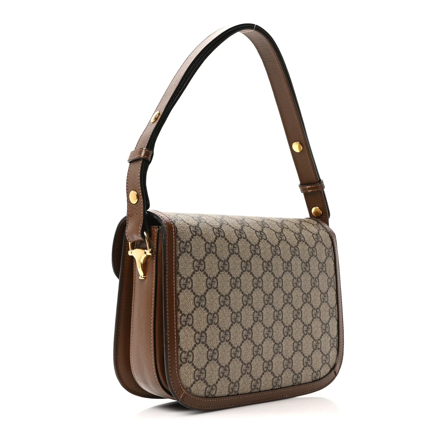 GG Supreme Monogram Horsebit 1955 Shoulder Bag Beige Brown Sugar - Image 3