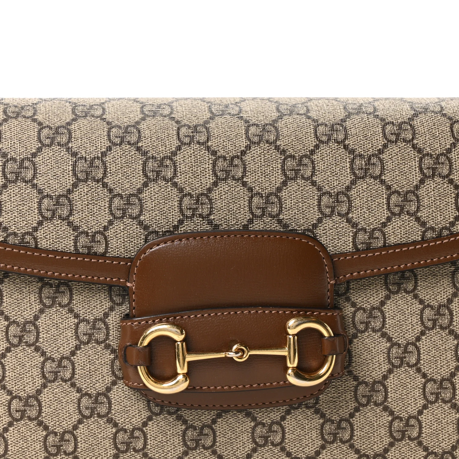 GG Supreme Monogram Horsebit 1955 Shoulder Bag Beige Brown Sugar - Image 8
