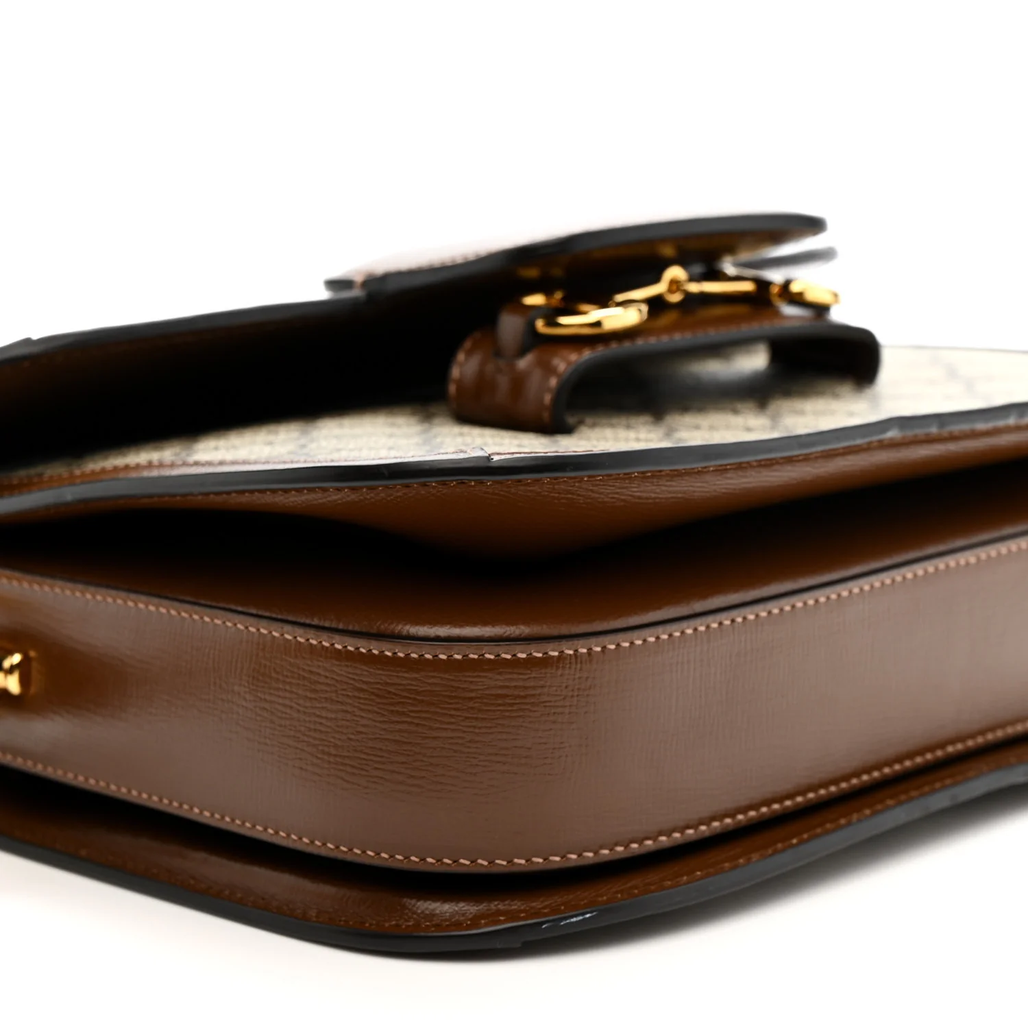 GG Supreme Monogram Horsebit 1955 Shoulder Bag Beige Brown Sugar - Image 10
