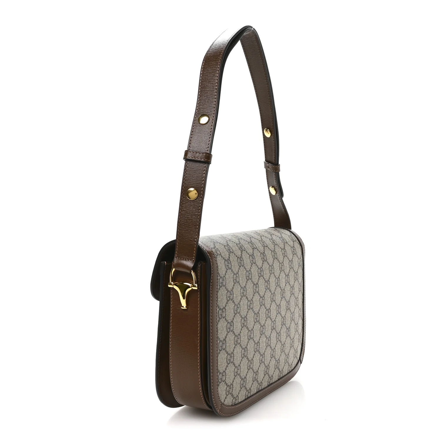 GG Supreme Monogram Horsebit 1955 Shoulder Bag Beige Brown Sugar - Image 4