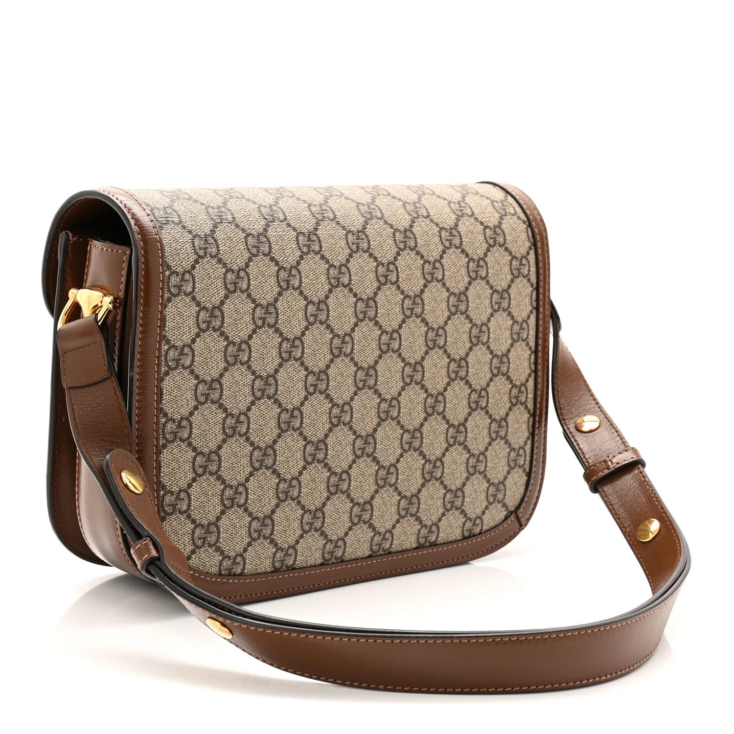 GG Supreme Monogram Horsebit 1955 Shoulder Bag Beige Brown Sugar - Image 3