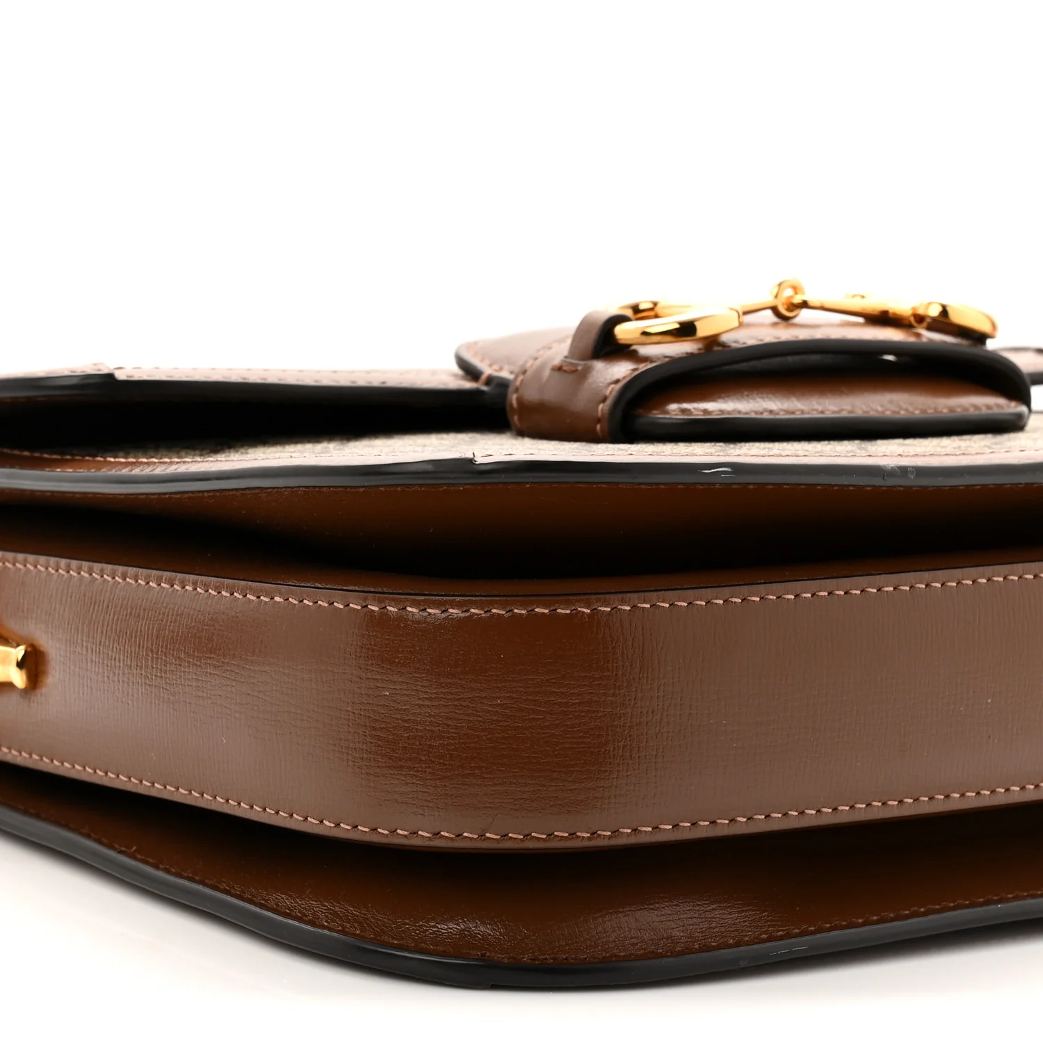 GG Supreme Monogram Horsebit 1955 Shoulder Bag Beige Brown Sugar - Image 9