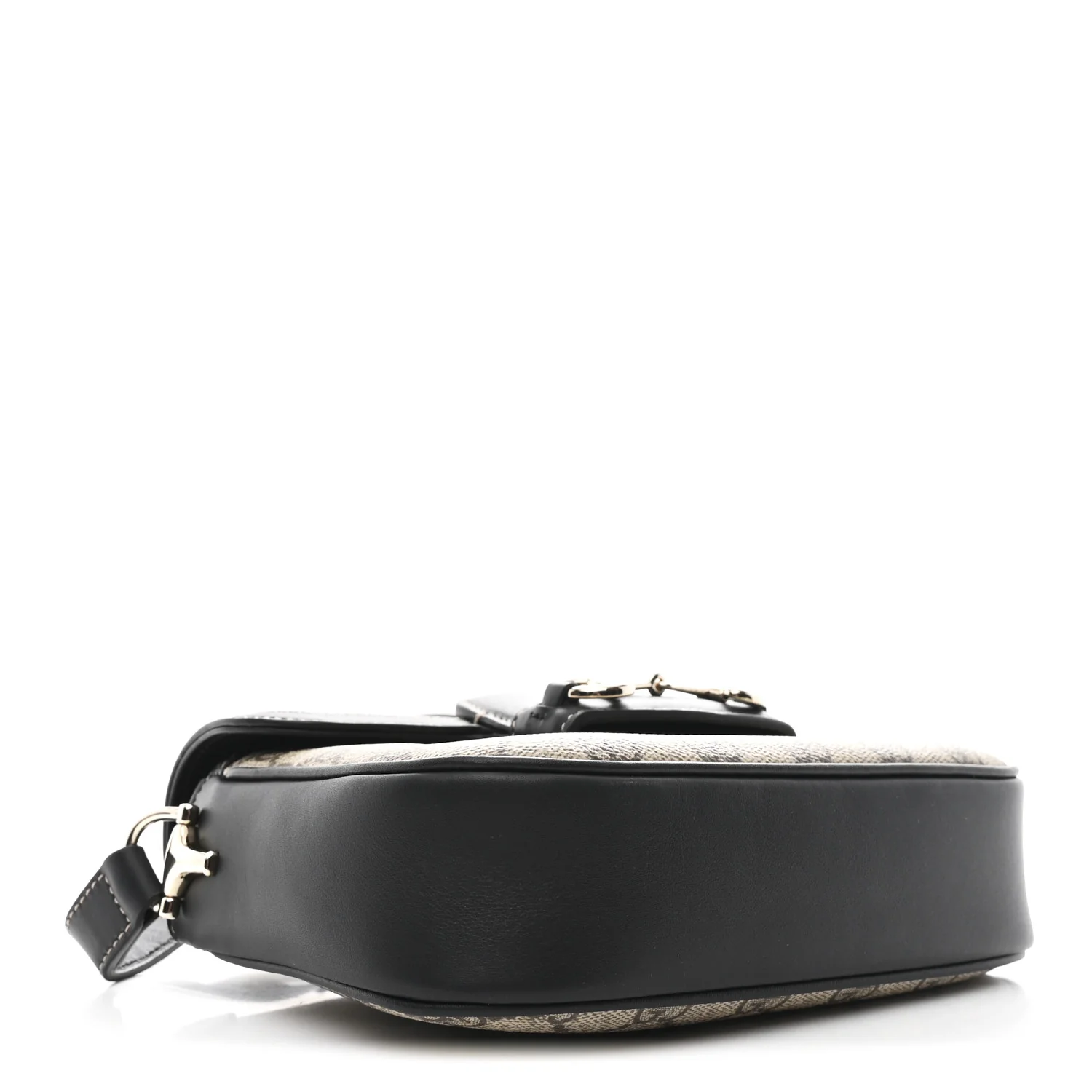 GG Supreme Monogram Horsebit 1955 Soft Small Shoulder Bag Beige Black - Image 4