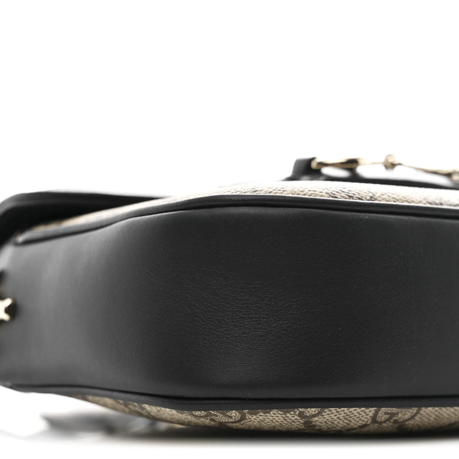 GG Supreme Monogram Horsebit 1955 Soft Small Shoulder Bag Beige Black - Image 9
