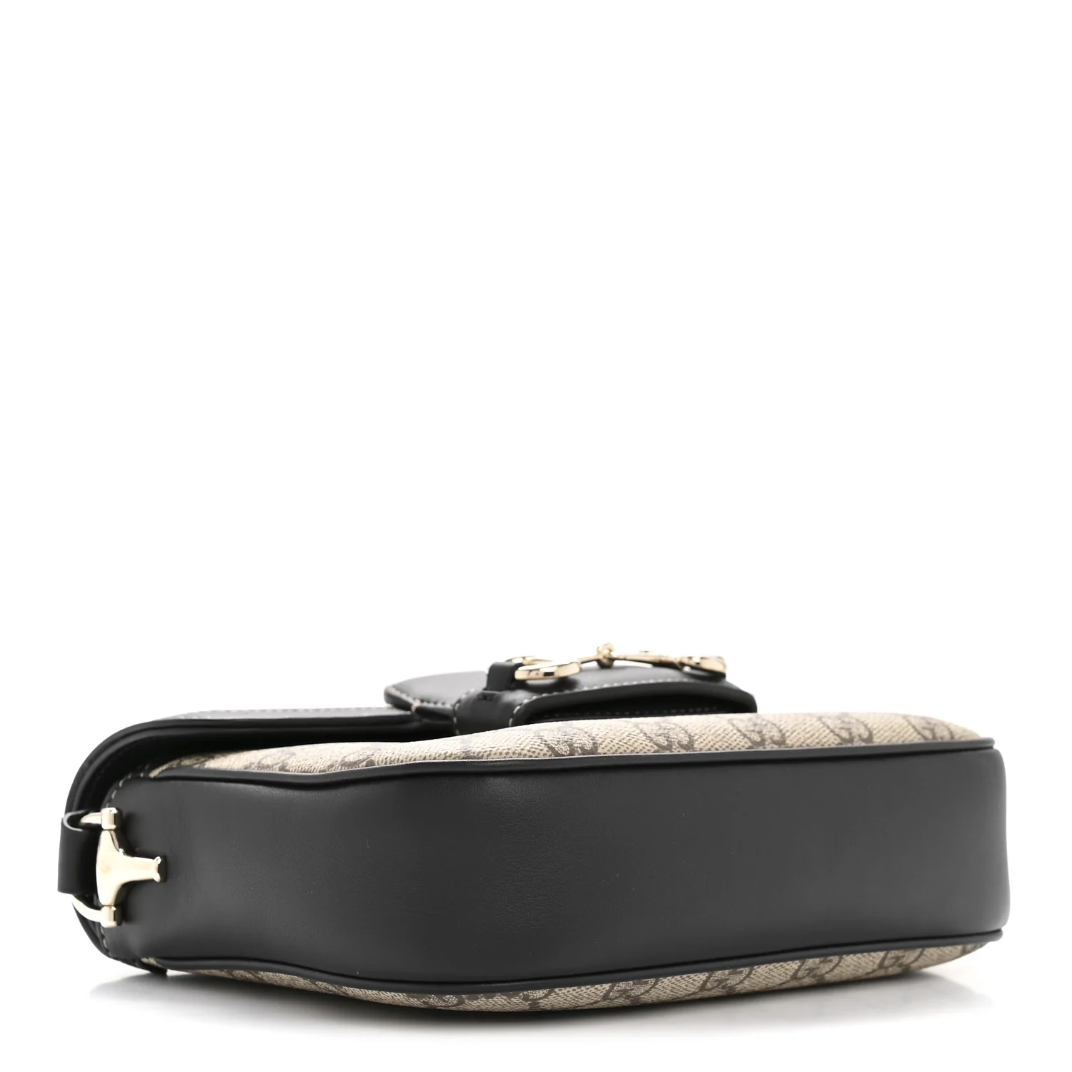 GG Supreme Monogram Horsebit 1955 Soft Small Shoulder Bag Beige Black - Image 4