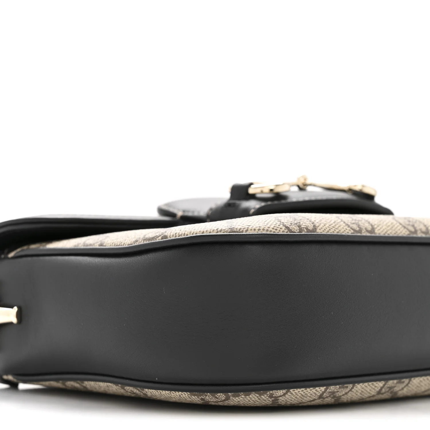 GG Supreme Monogram Horsebit 1955 Soft Small Shoulder Bag Beige Black - Image 9