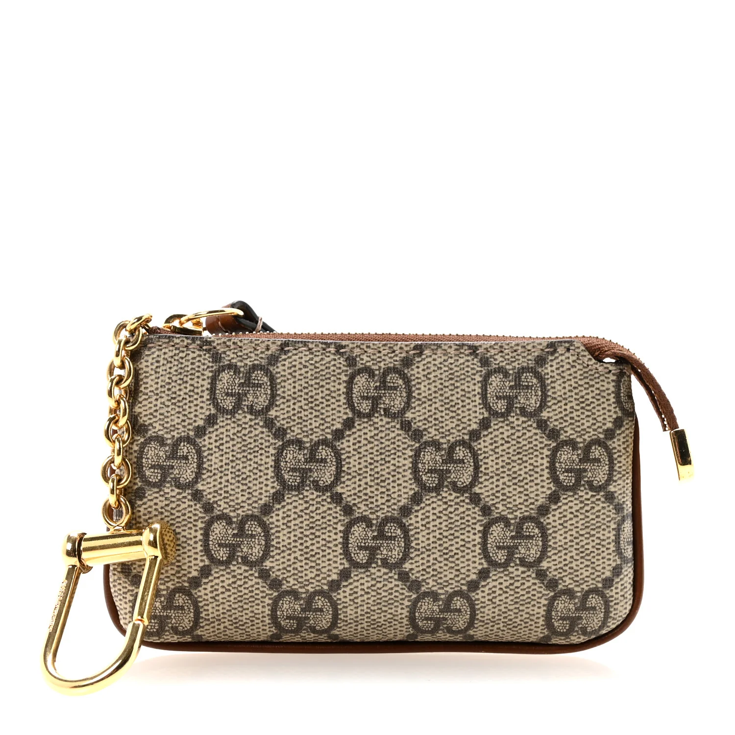 GG Supreme Monogram Key Case Beige Ebony Cuir