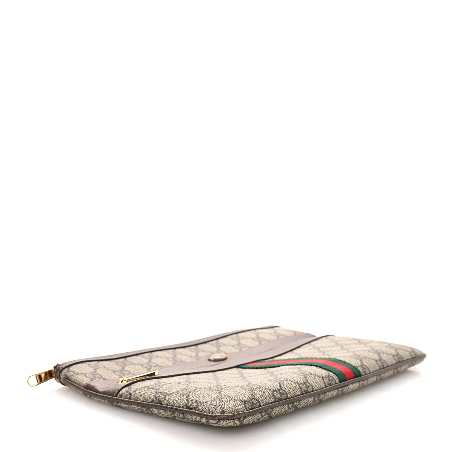 GG Supreme Monogram Large Ophidia Pouch Clutch Brown - Image 4