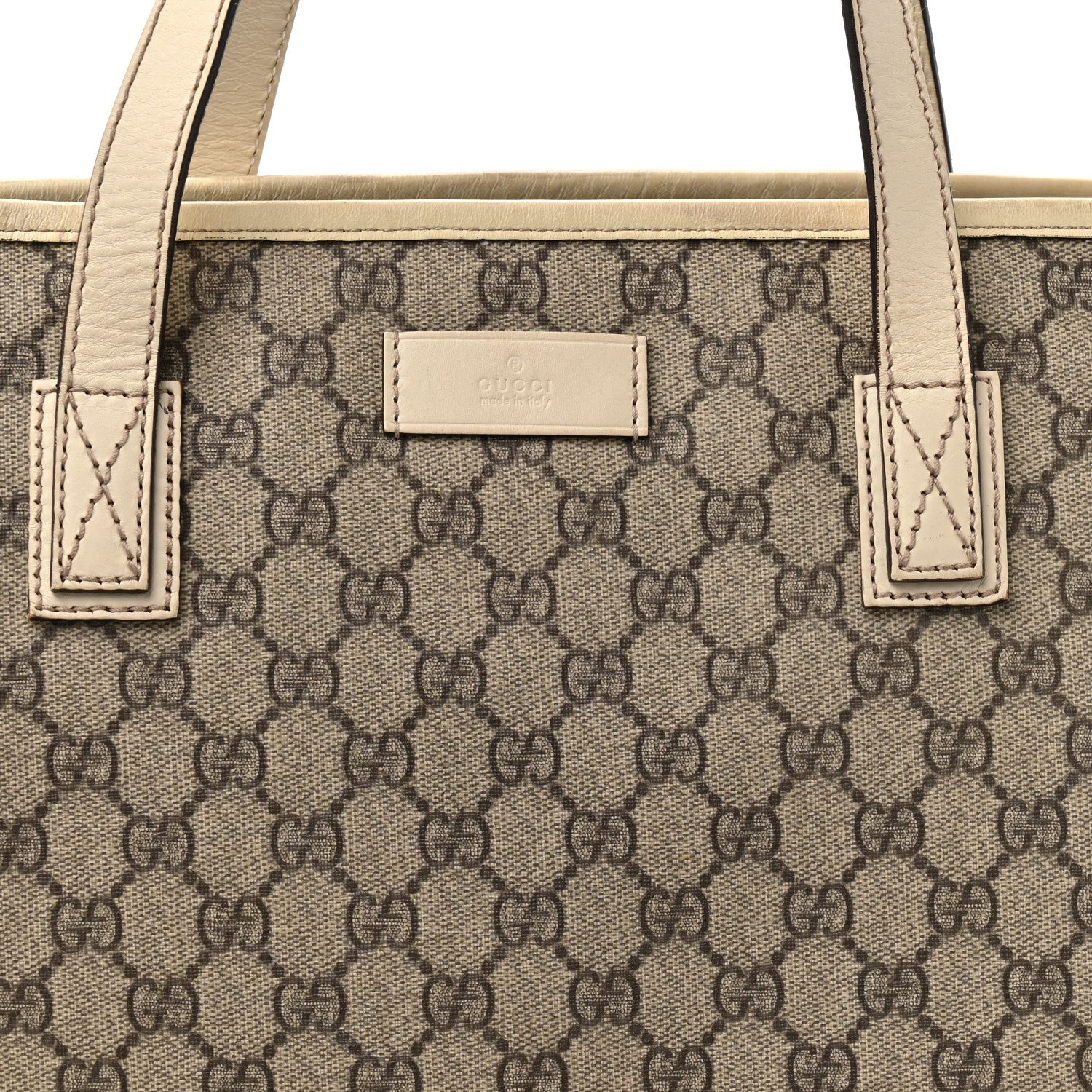GG Supreme Monogram Large Zippered Shopping Tote Off White - Image 8