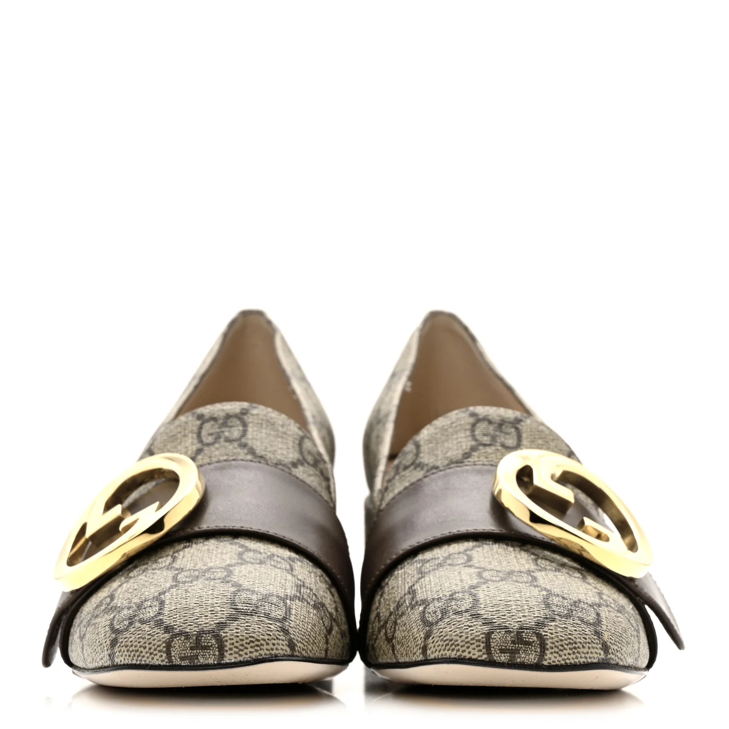 GG Supreme Monogram Malaga Kid Blondie Pumps 35.5 Beige Ebony New Acero - Image 3