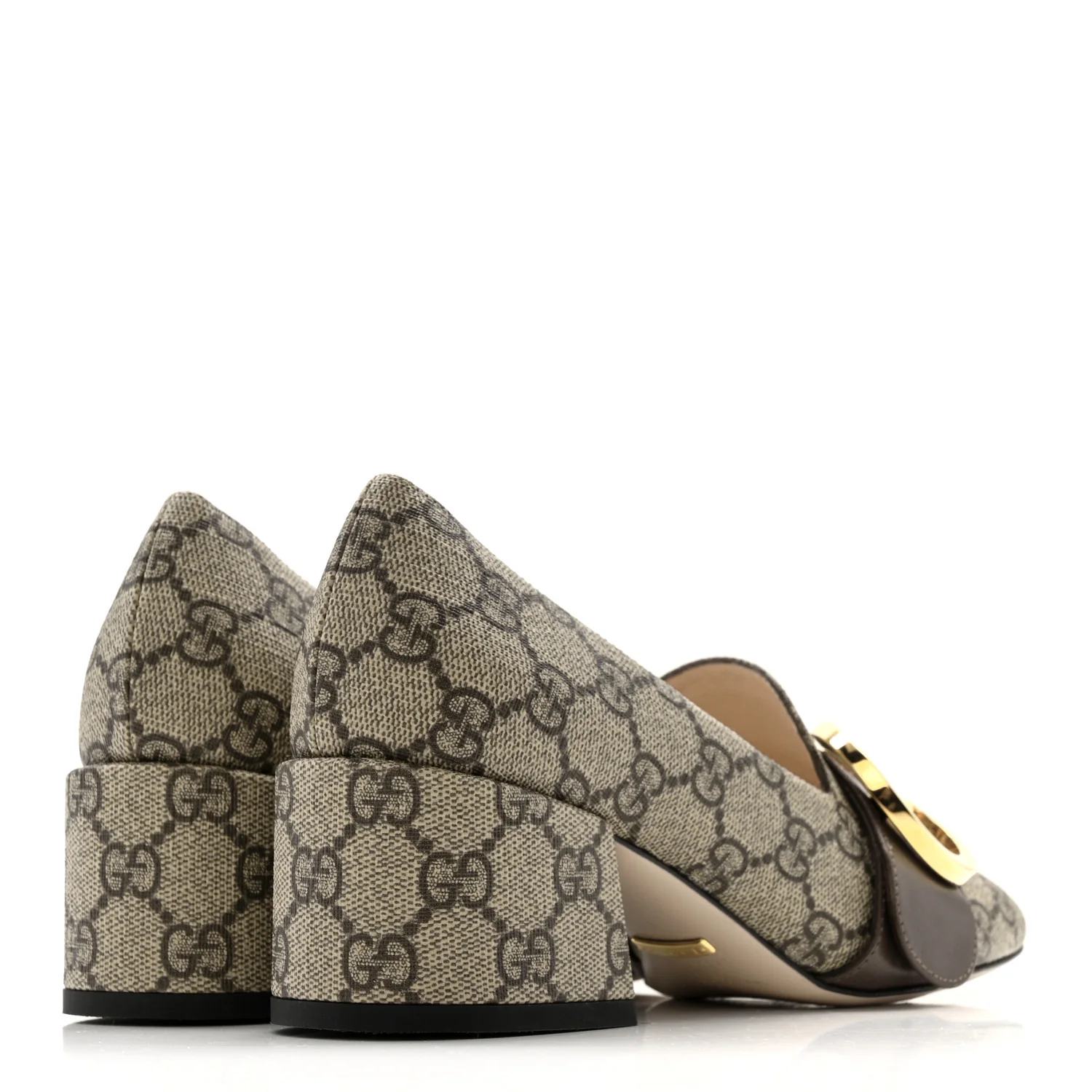 GG Supreme Monogram Malaga Kid Blondie Pumps 35.5 Beige Ebony New Acero - Image 5