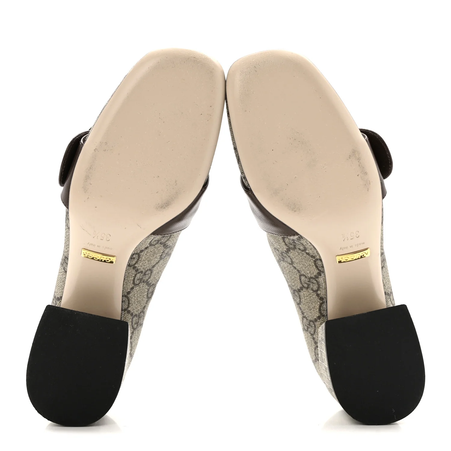GG Supreme Monogram Malaga Kid Blondie Pumps 35.5 Beige Ebony New Acero - Image 6