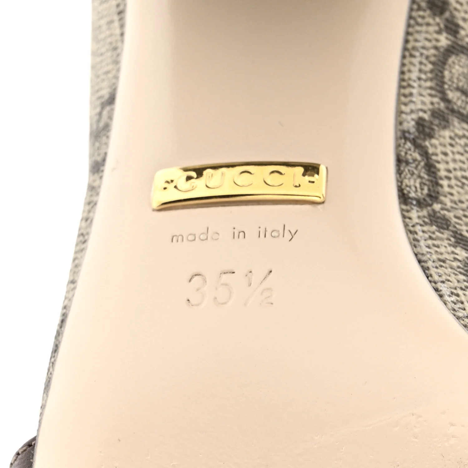 GG Supreme Monogram Malaga Kid Blondie Pumps 35.5 Beige Ebony New Acero - Image 7