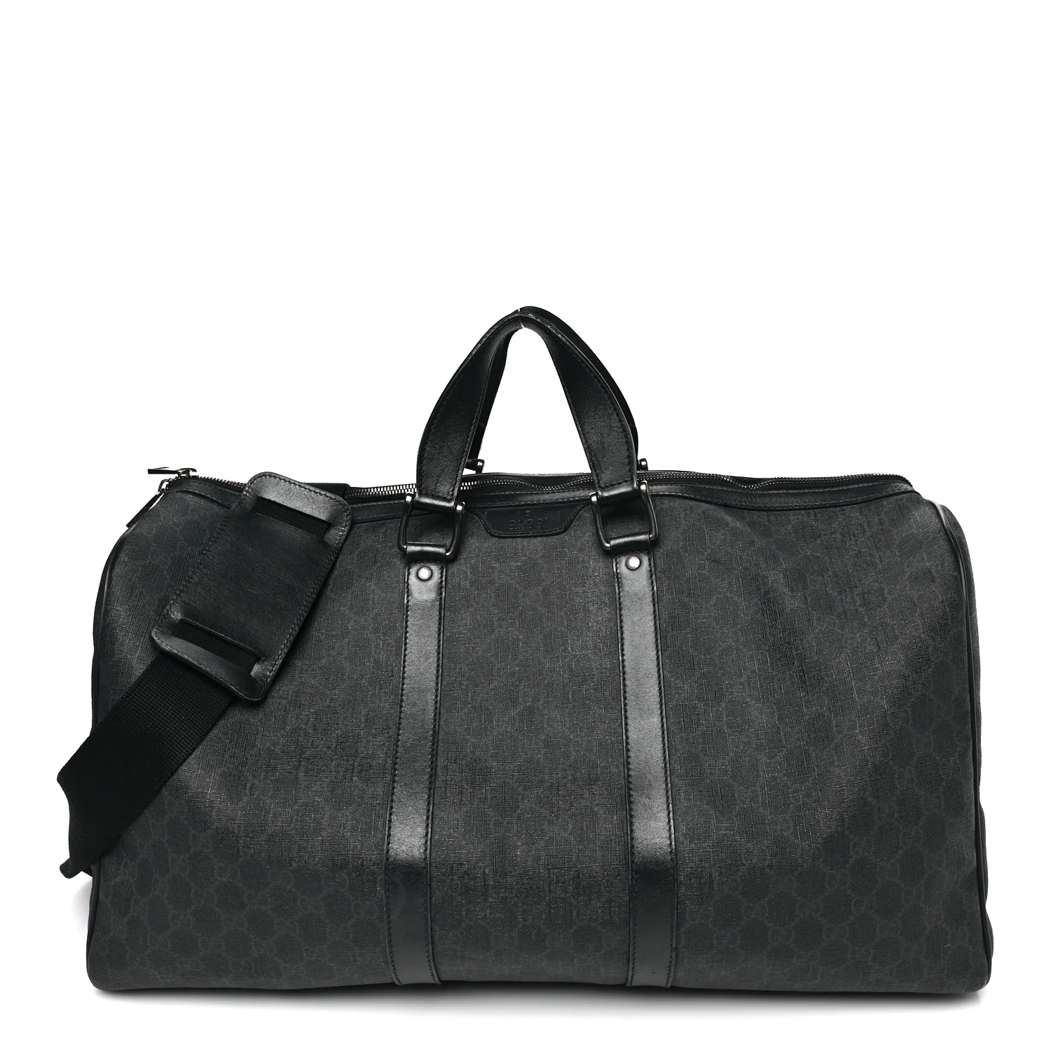 GG Supreme Monogram Medium Carry-On Duffle Bag Black Grey
