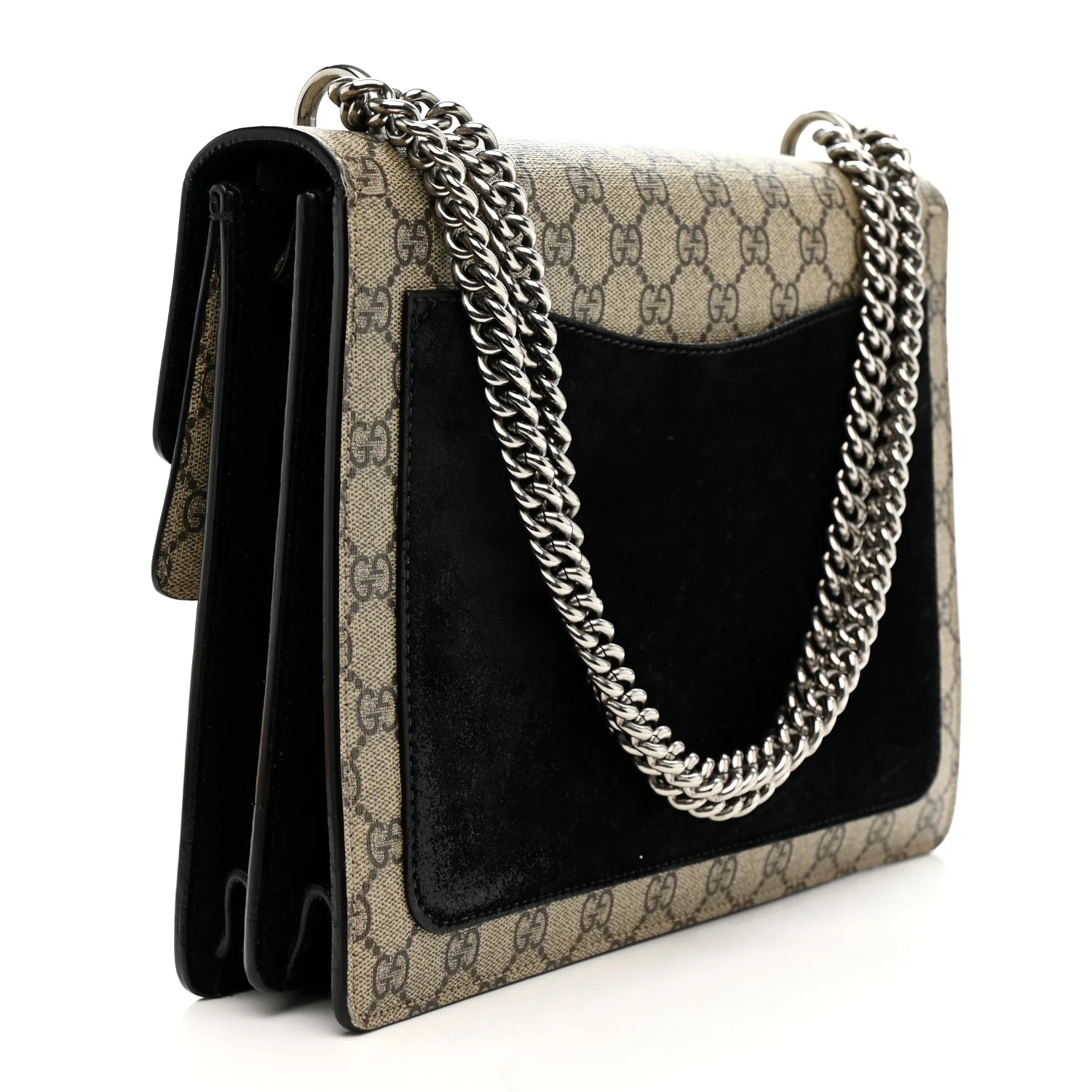 GG Supreme Monogram Medium Dionysus Shoulder Bag Black - Image 3