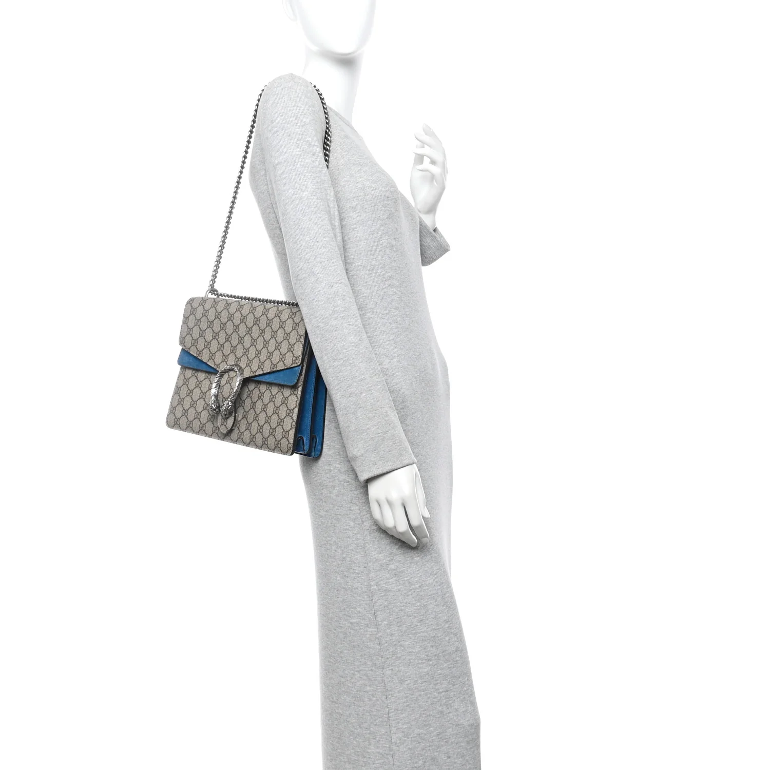 GG Supreme Monogram Medium Dionysus Shoulder Bag Blue - Image 2