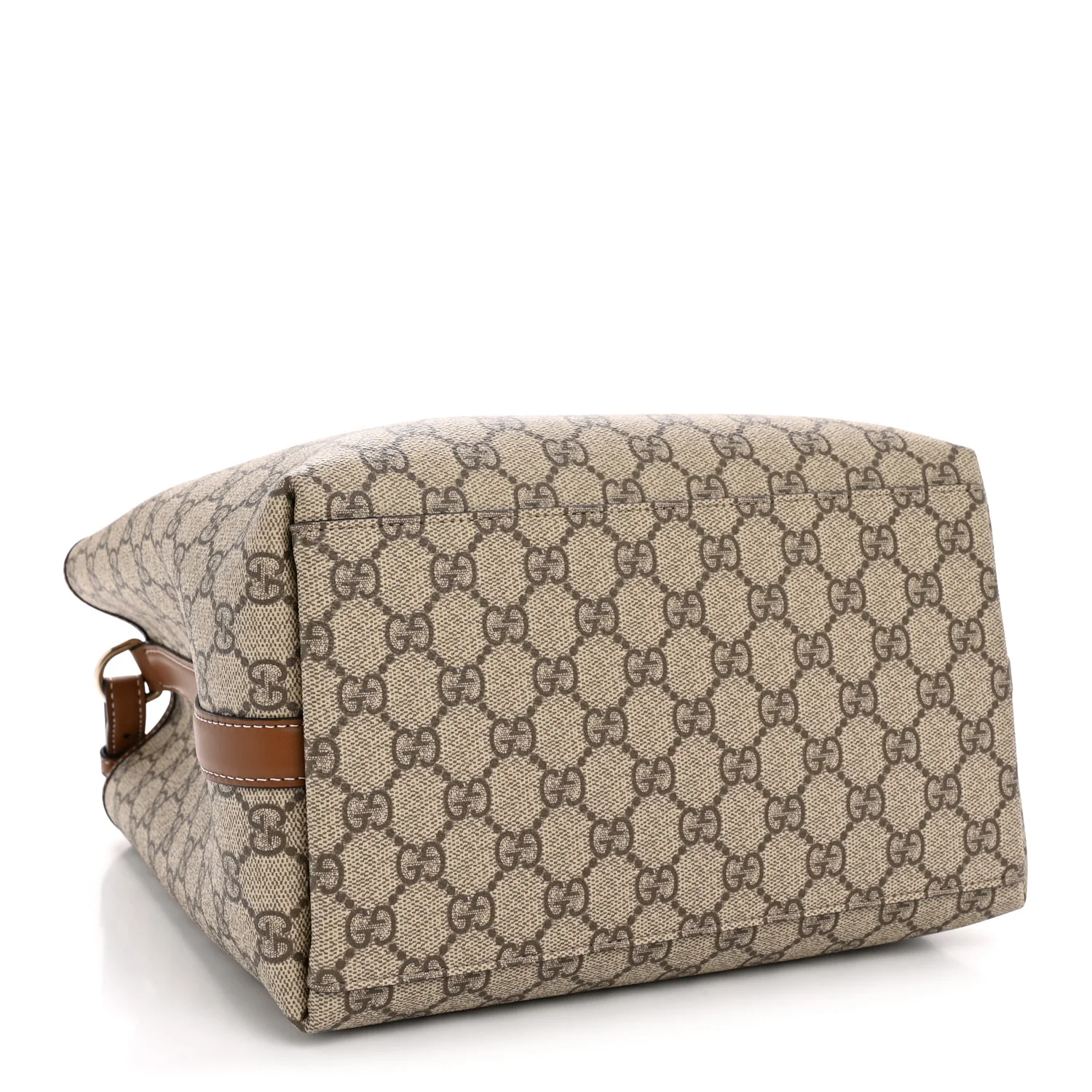 GG Supreme Monogram Medium Emblem Bucket Bag Beige Brown - Image 4