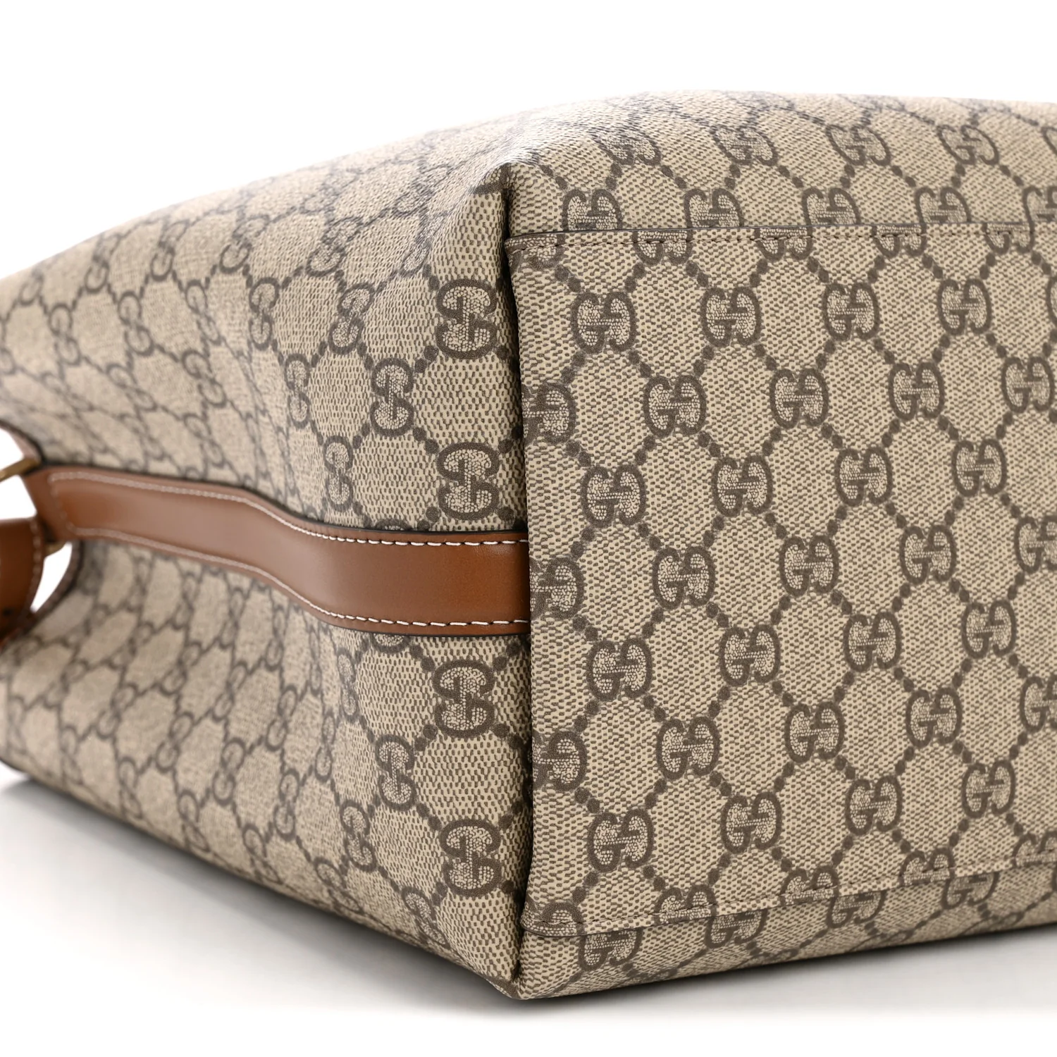 GG Supreme Monogram Medium Emblem Bucket Bag Beige Brown - Image 9