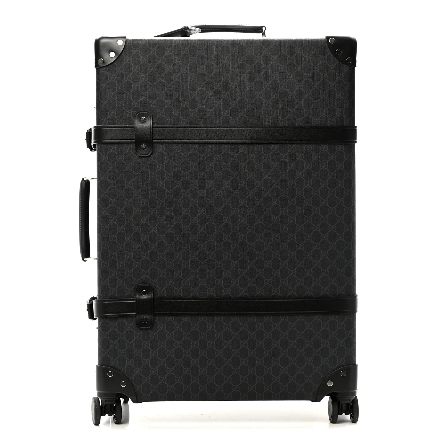 GG Supreme Monogram Medium Globe-Trotter Suitcase Black