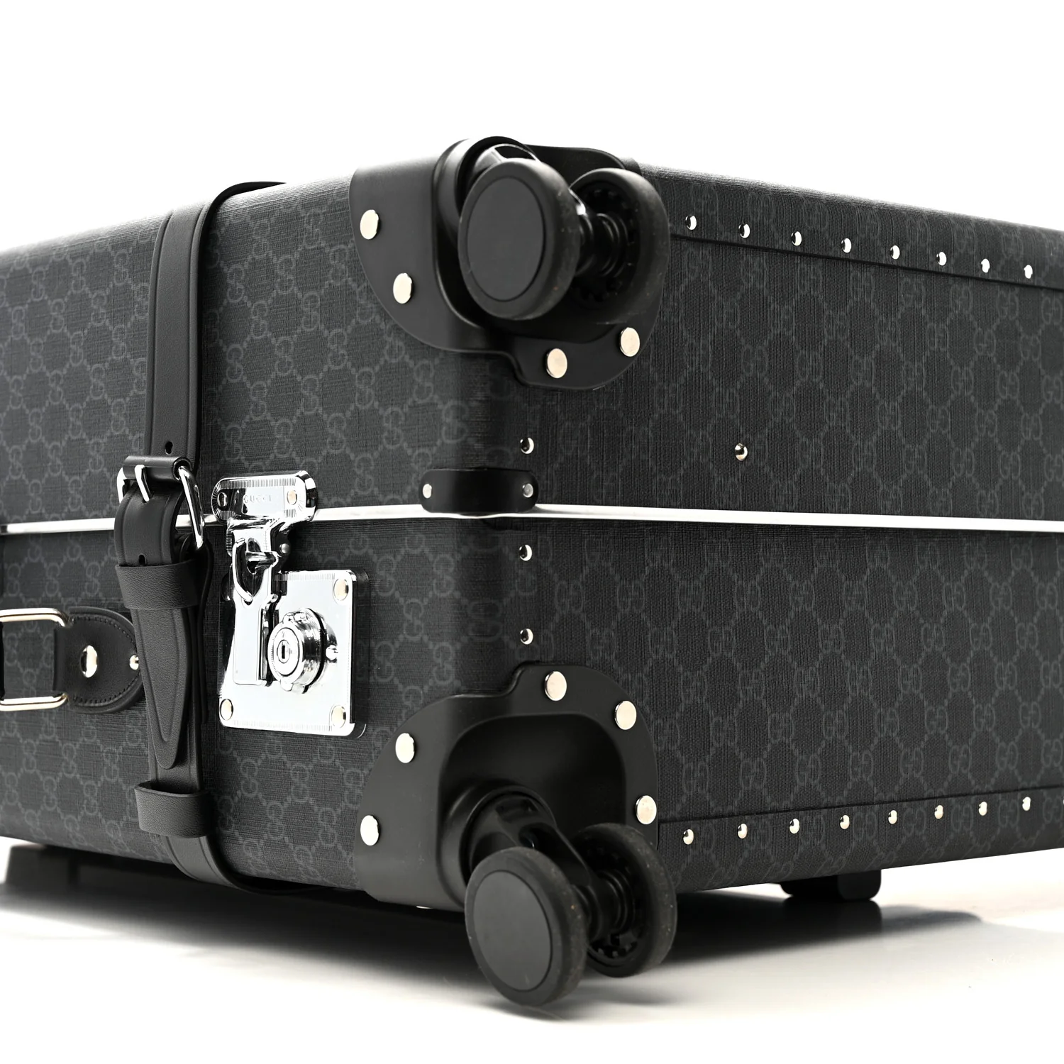 GG Supreme Monogram Medium Globe-Trotter Suitcase Black - Image 13