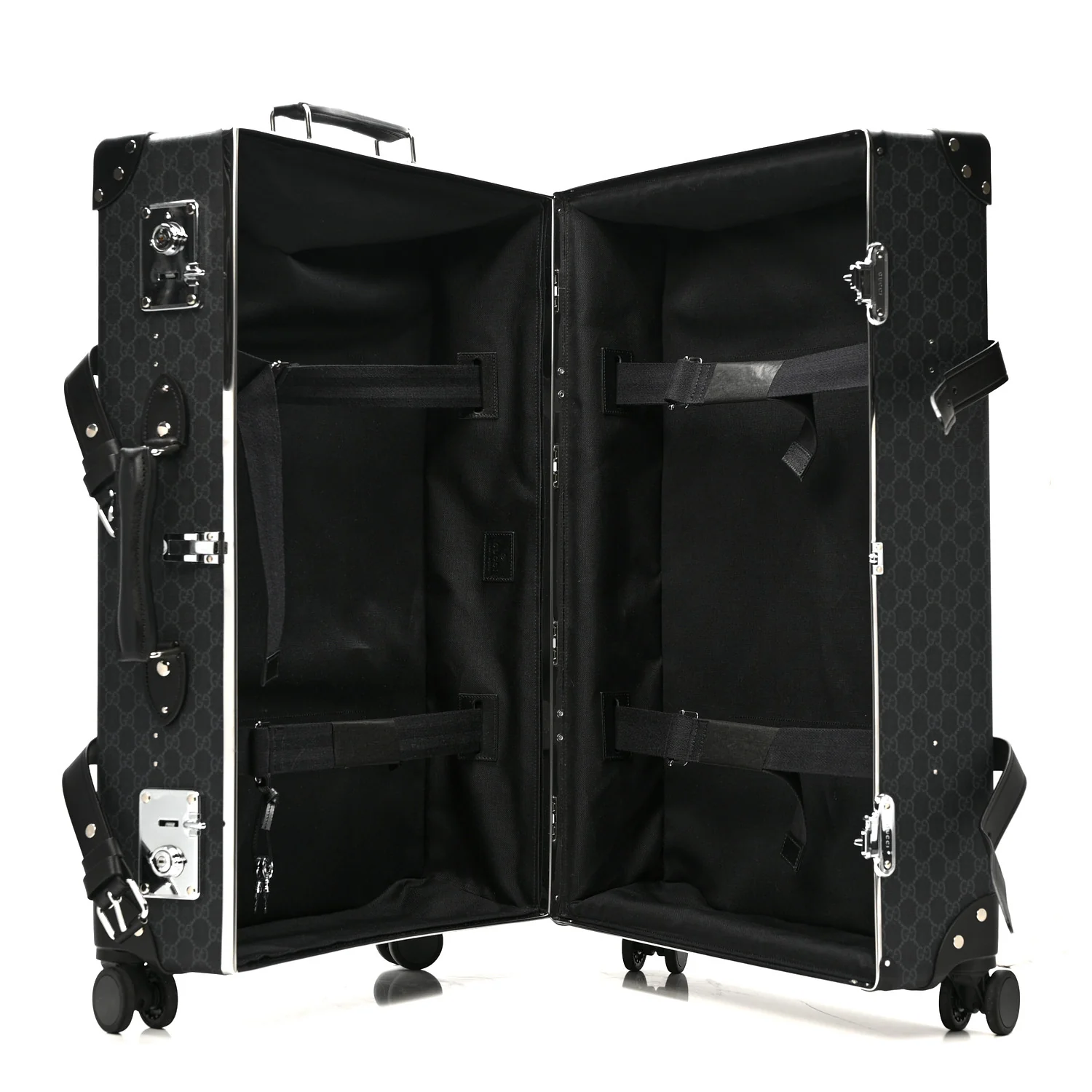 GG Supreme Monogram Medium Globe-Trotter Suitcase Black - Image 8