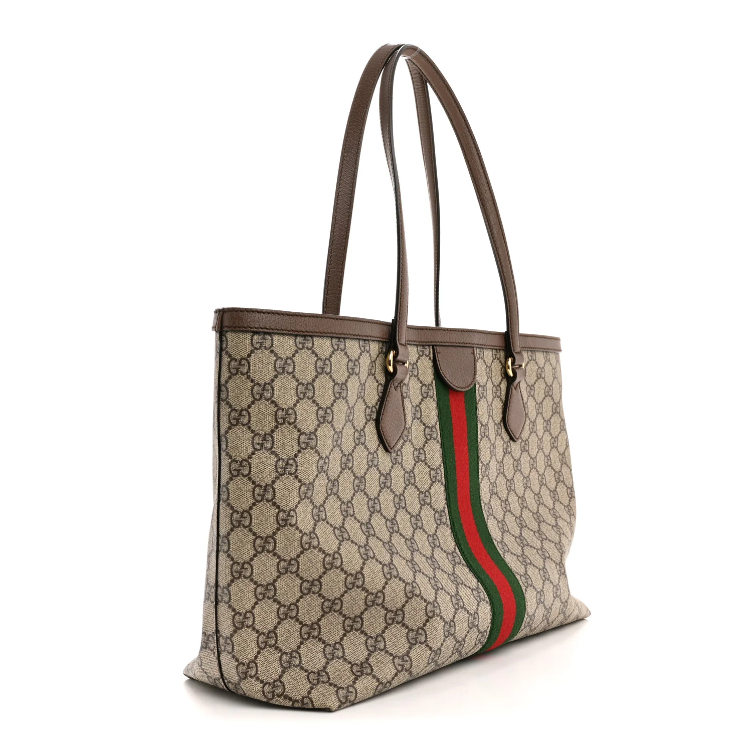 GG Supreme Monogram Medium Ophidia Shopping Tote Brown - Image 3