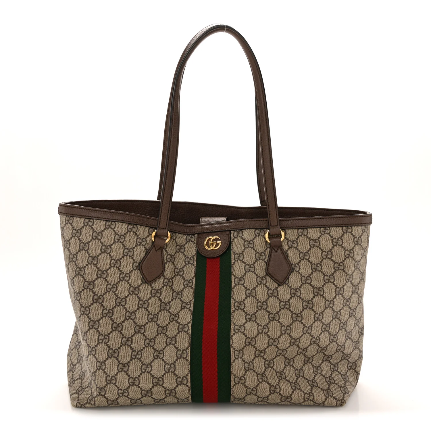 GG Supreme Monogram Medium Ophidia Shopping Tote Brown