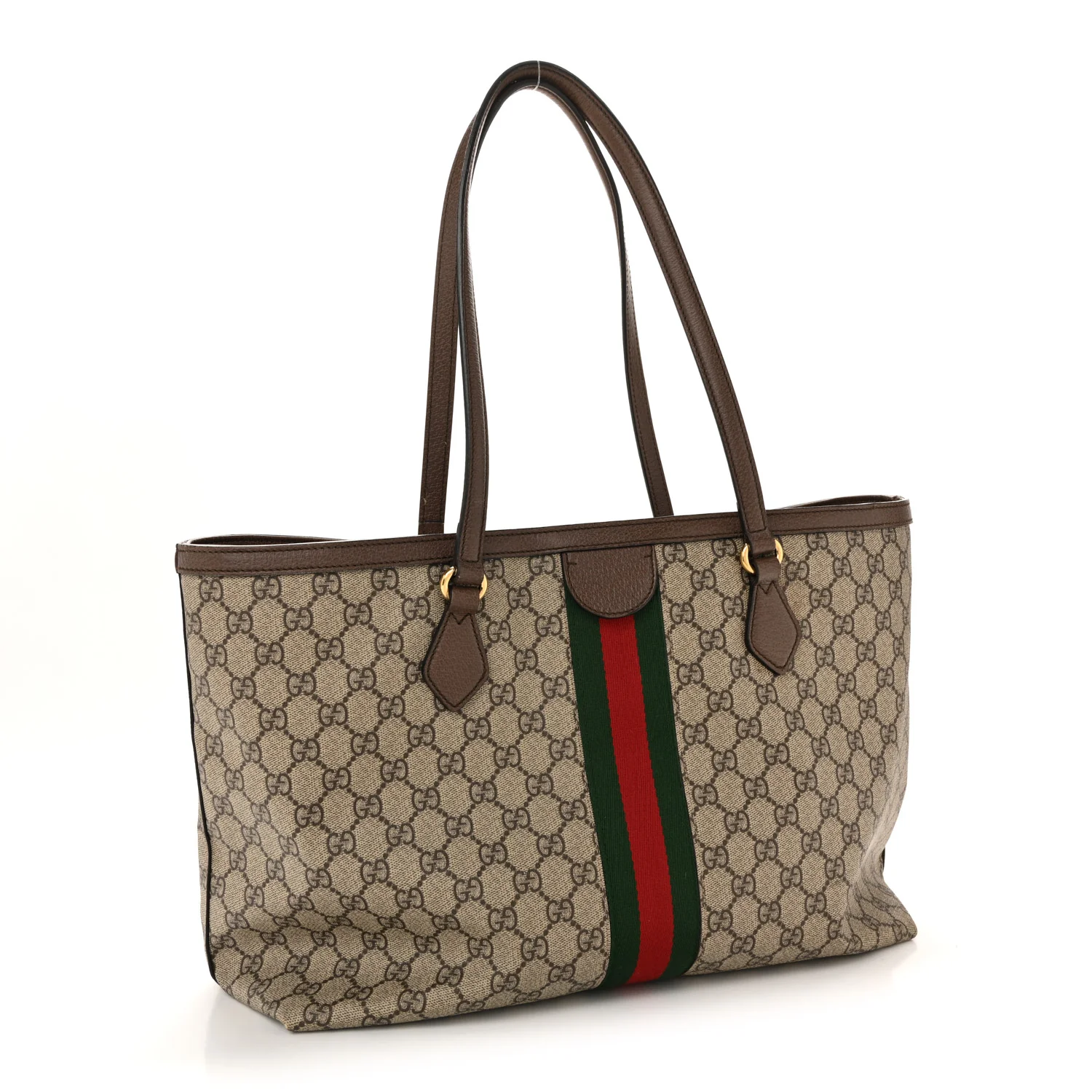 GG Supreme Monogram Medium Ophidia Shopping Tote Brown - Image 3