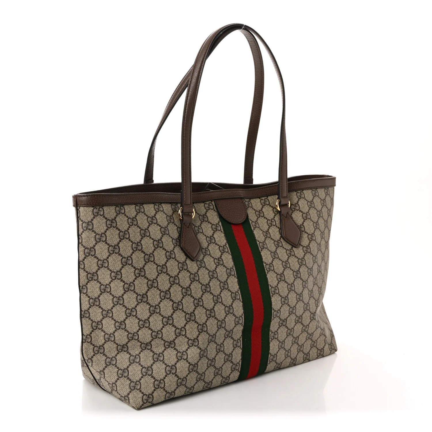 GG Supreme Monogram Medium Ophidia Shopping Tote Brown - Image 3
