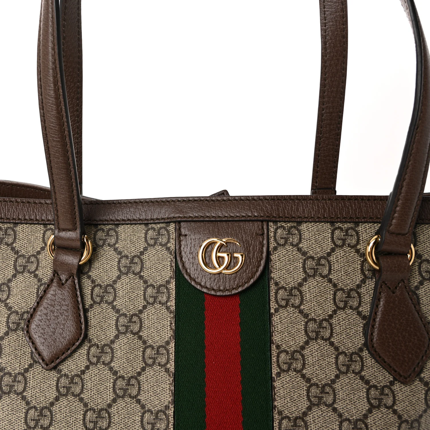 GG Supreme Monogram Medium Ophidia Shopping Tote Brown - Image 8