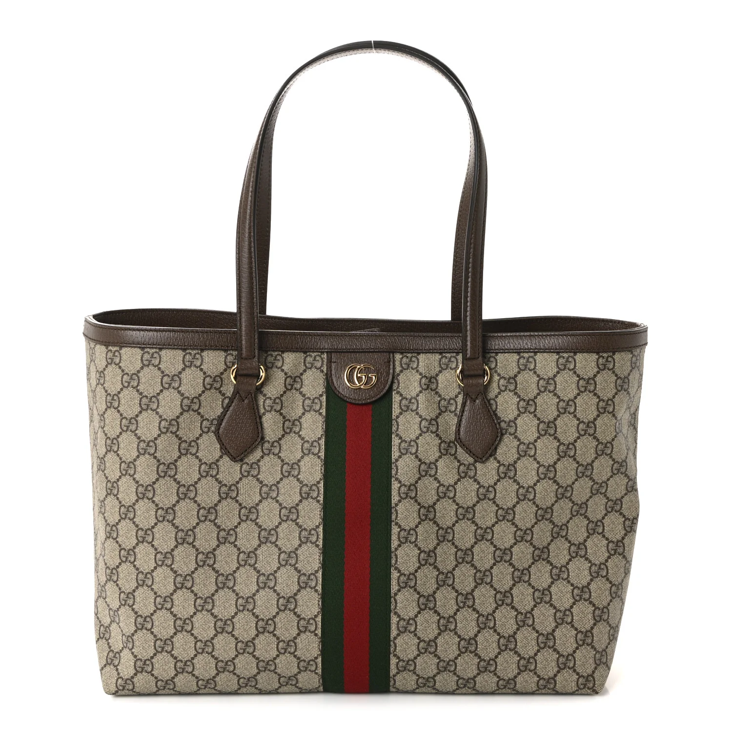 GG Supreme Monogram Medium Ophidia Shopping Tote Brown