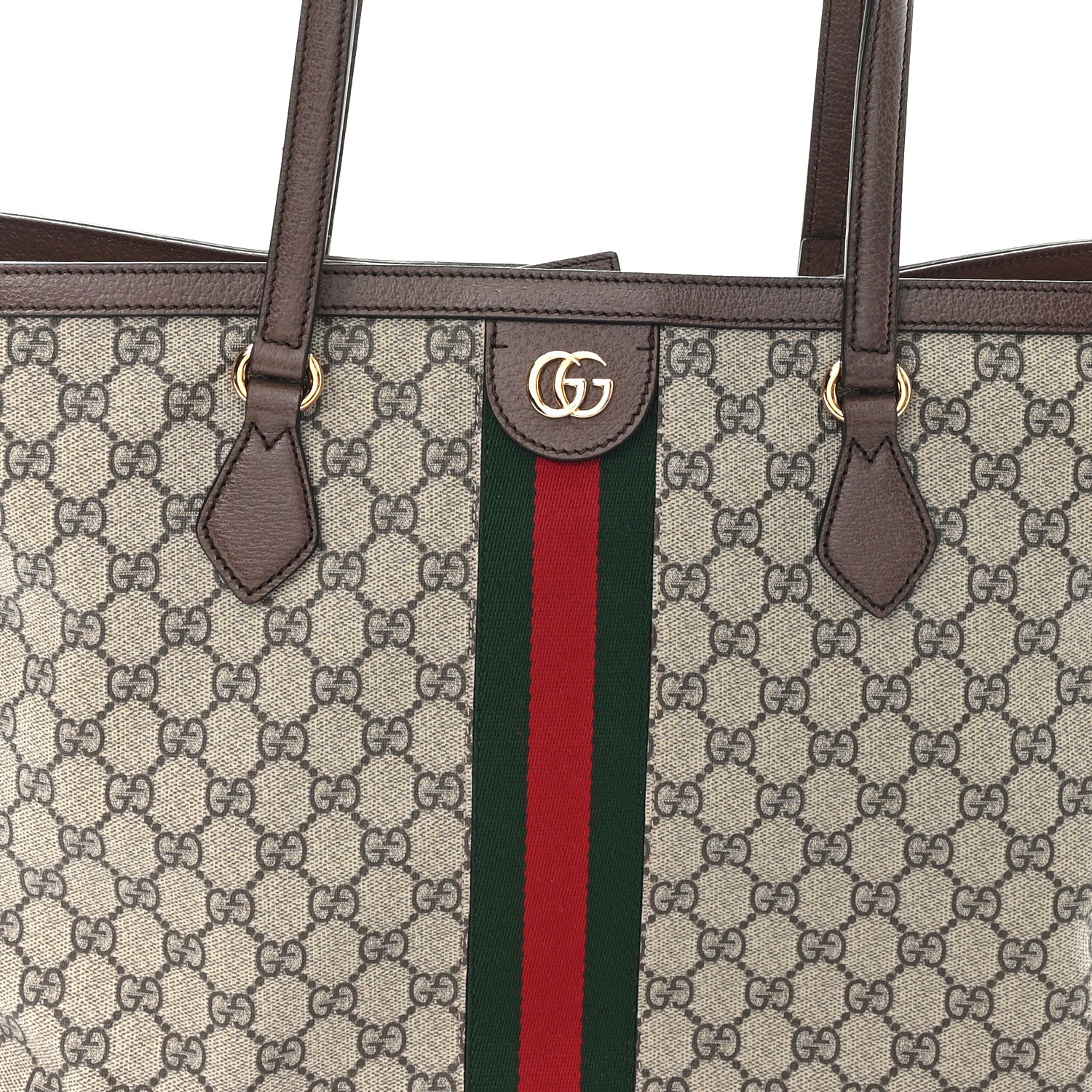 GG Supreme Monogram Medium Ophidia Shopping Tote Brown - Image 8