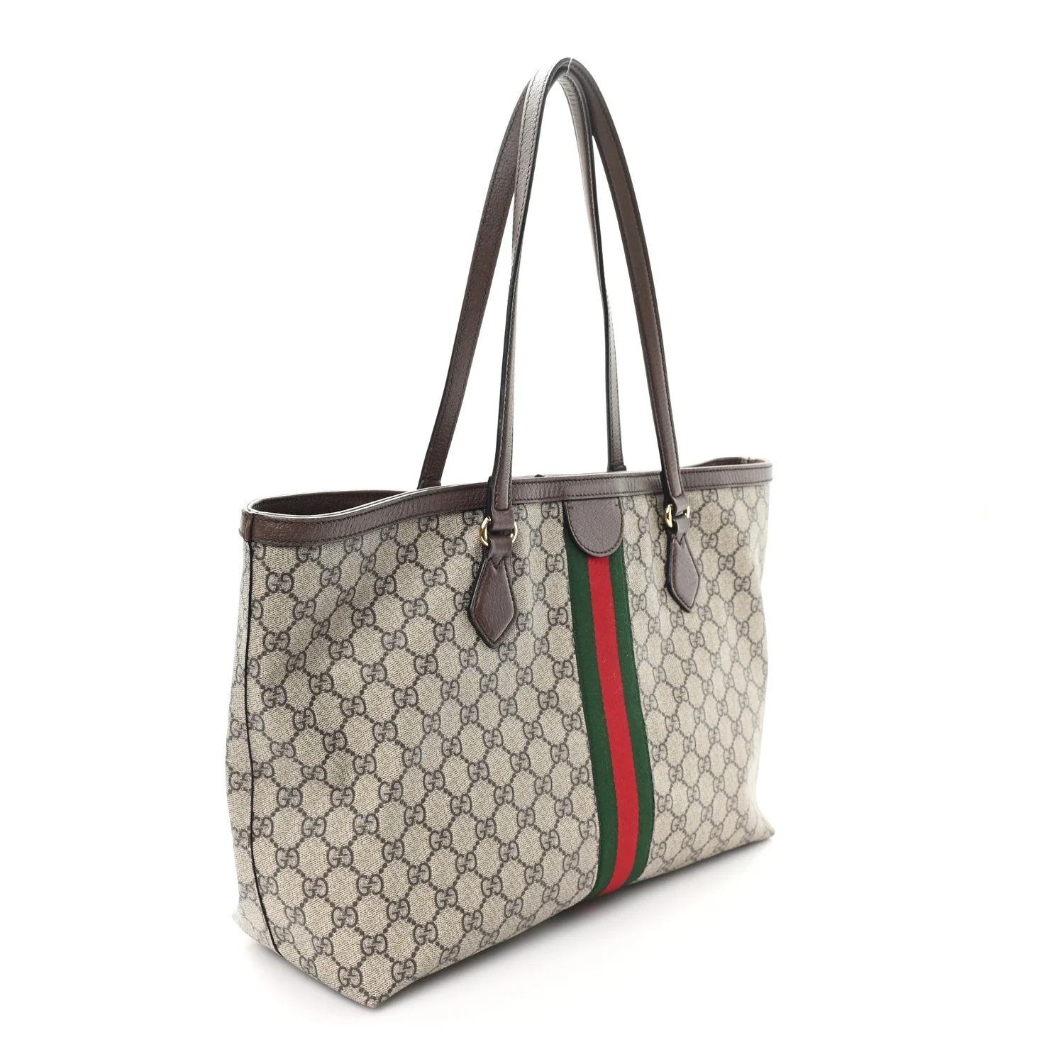 GG Supreme Monogram Medium Ophidia Shopping Tote Brown - Image 3