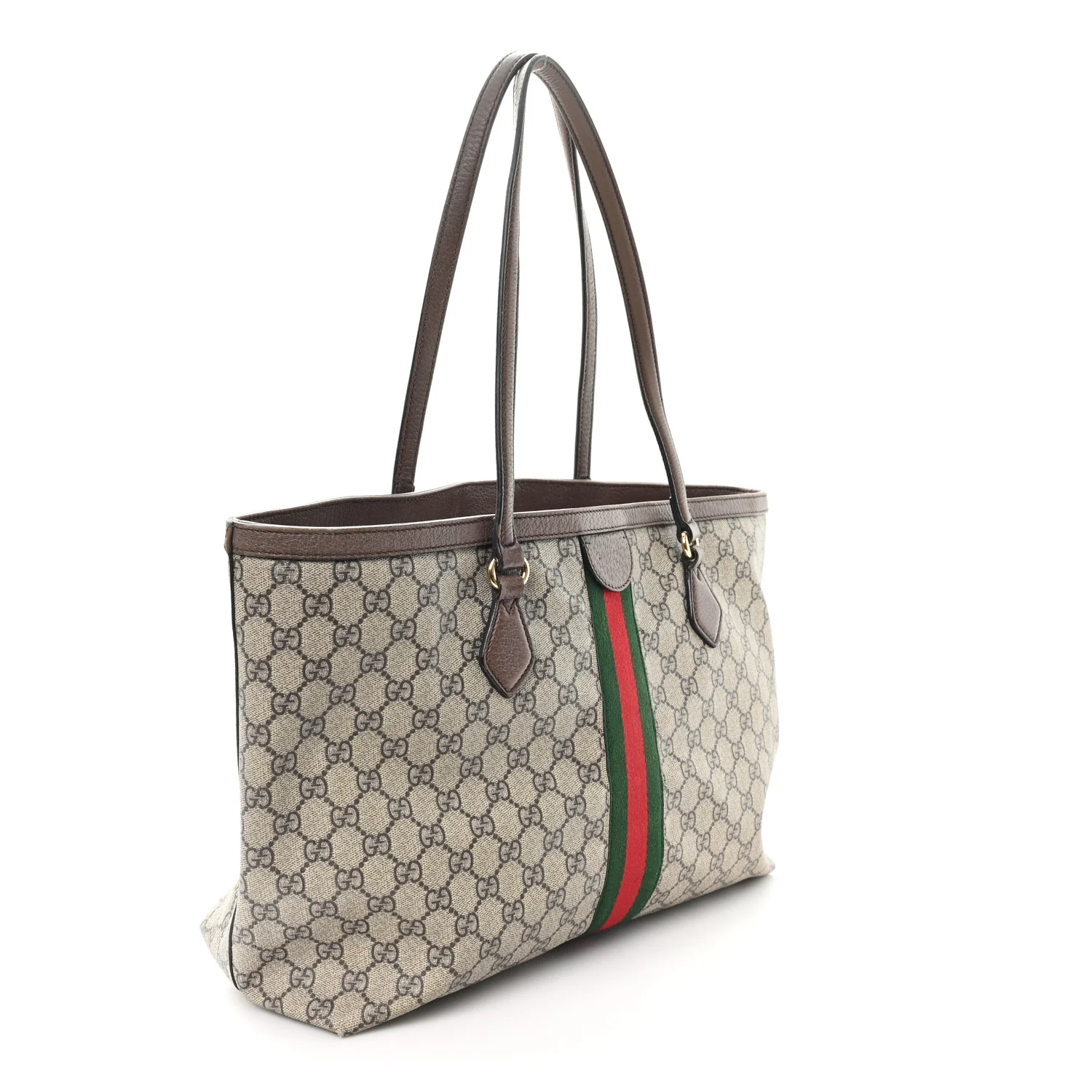 GG Supreme Monogram Medium Ophidia Shopping Tote Brown - Image 3