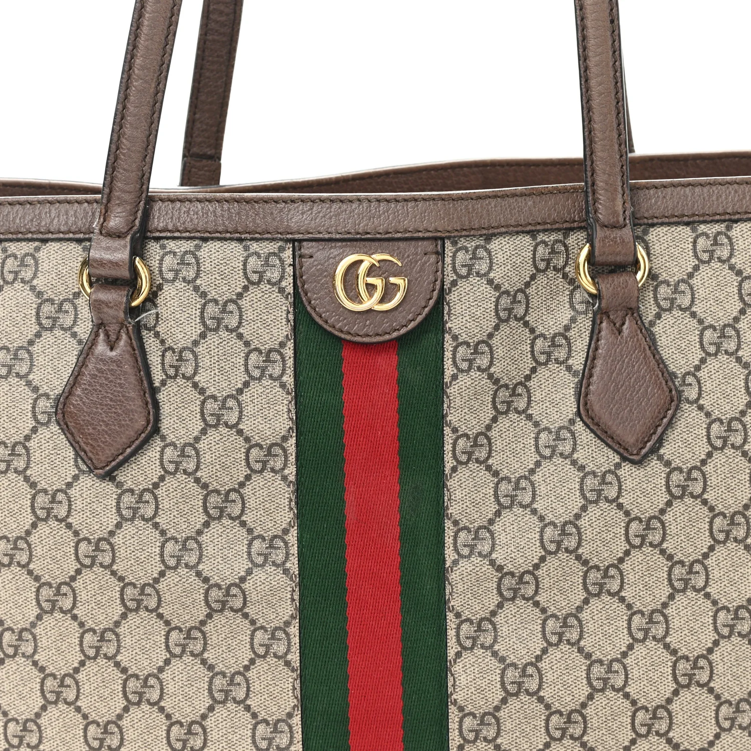 GG Supreme Monogram Medium Ophidia Shopping Tote Brown - Image 8