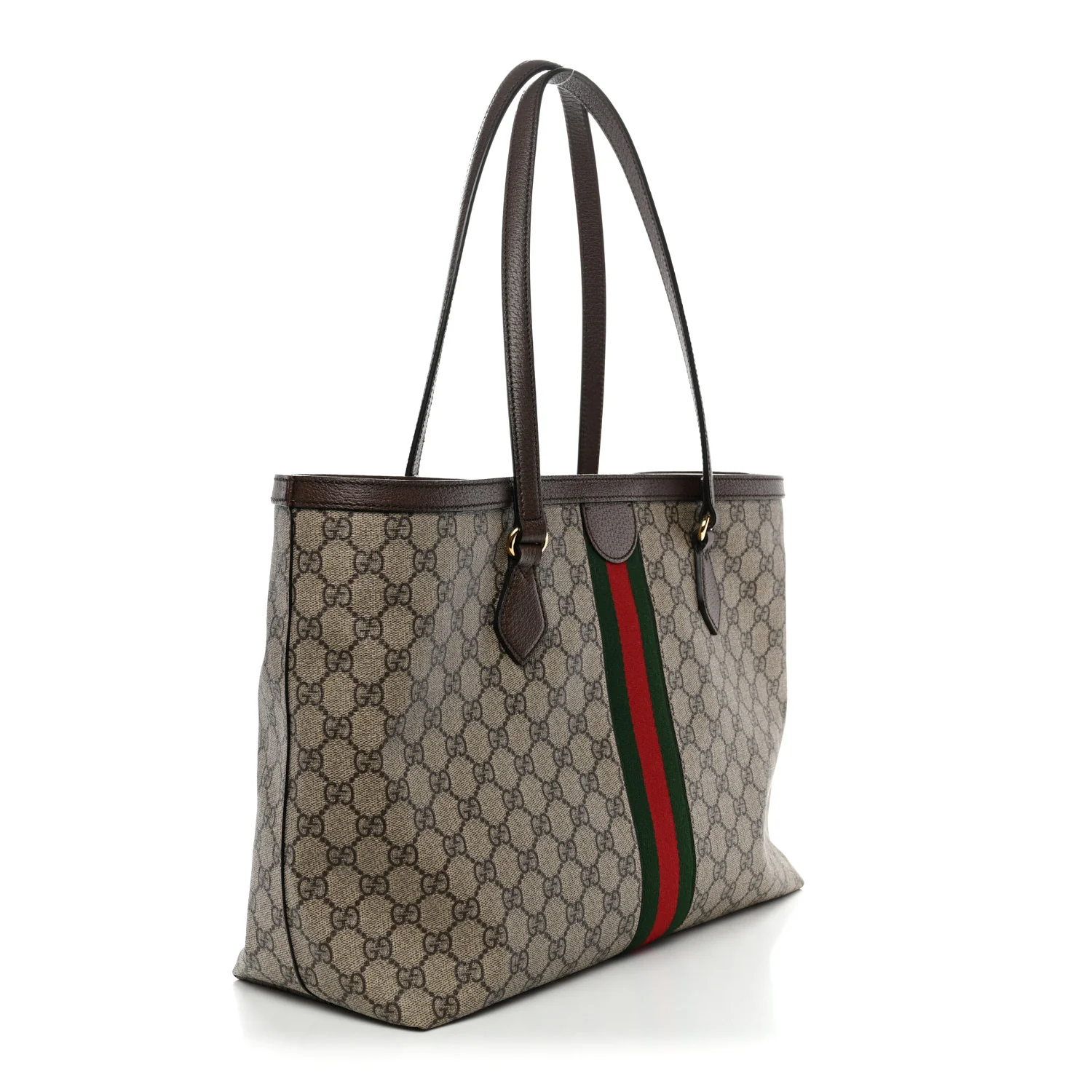 GG Supreme Monogram Medium Ophidia Shopping Tote Brown - Image 3