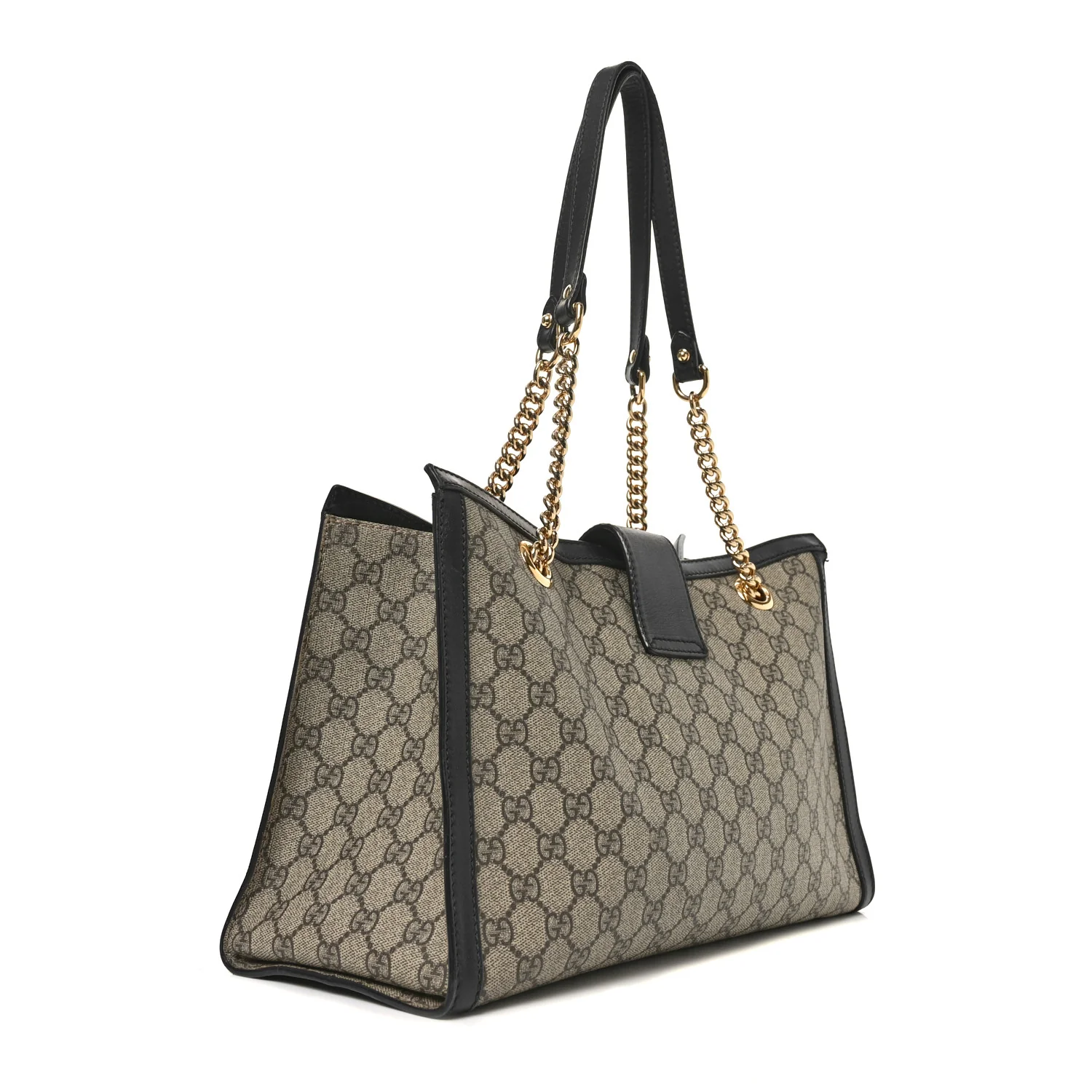 GG Supreme Monogram Medium Padlock Tote Black - Image 3