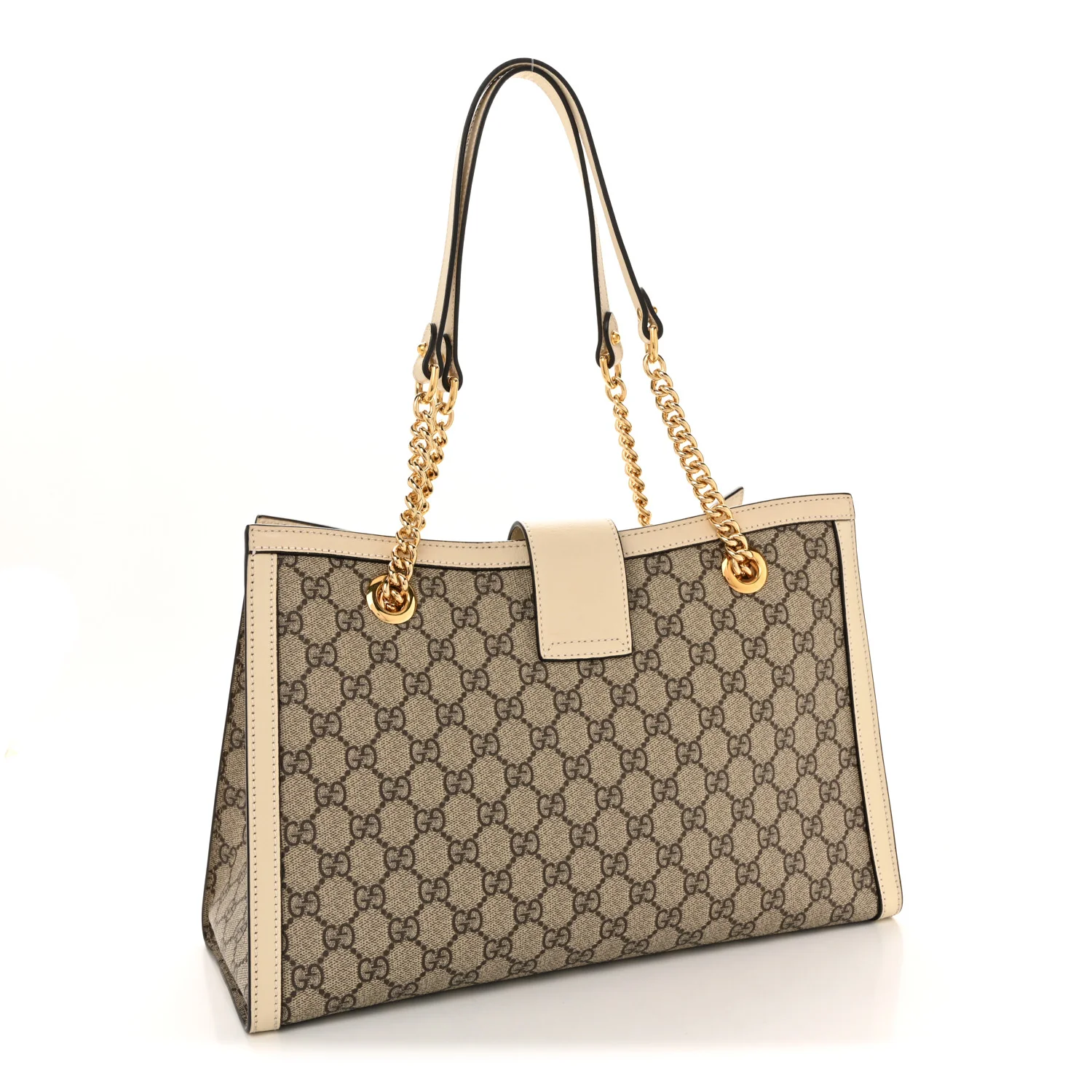 GG Supreme Monogram Medium Padlock Tote White - Image 3