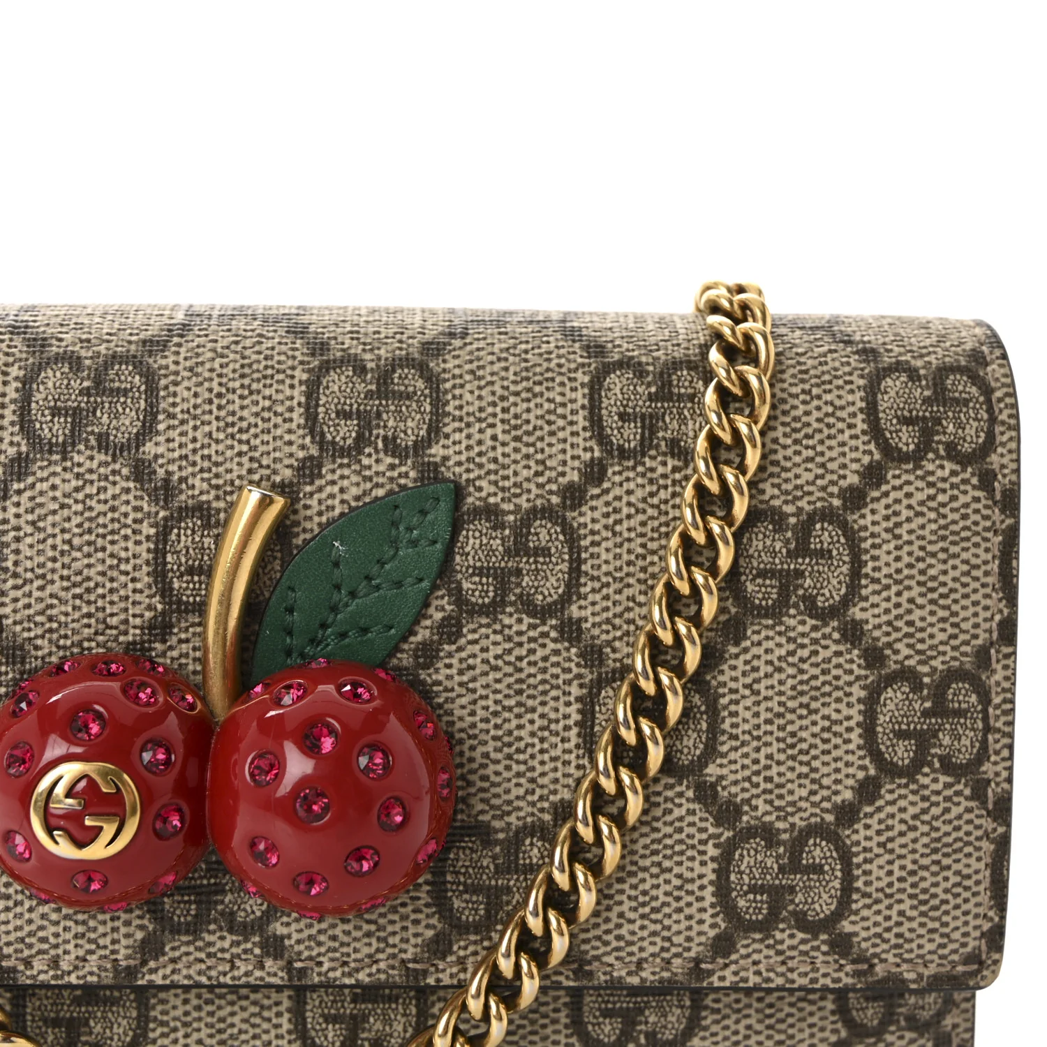 GG Supreme Monogram Mini Cherry Chain Bag - Image 7