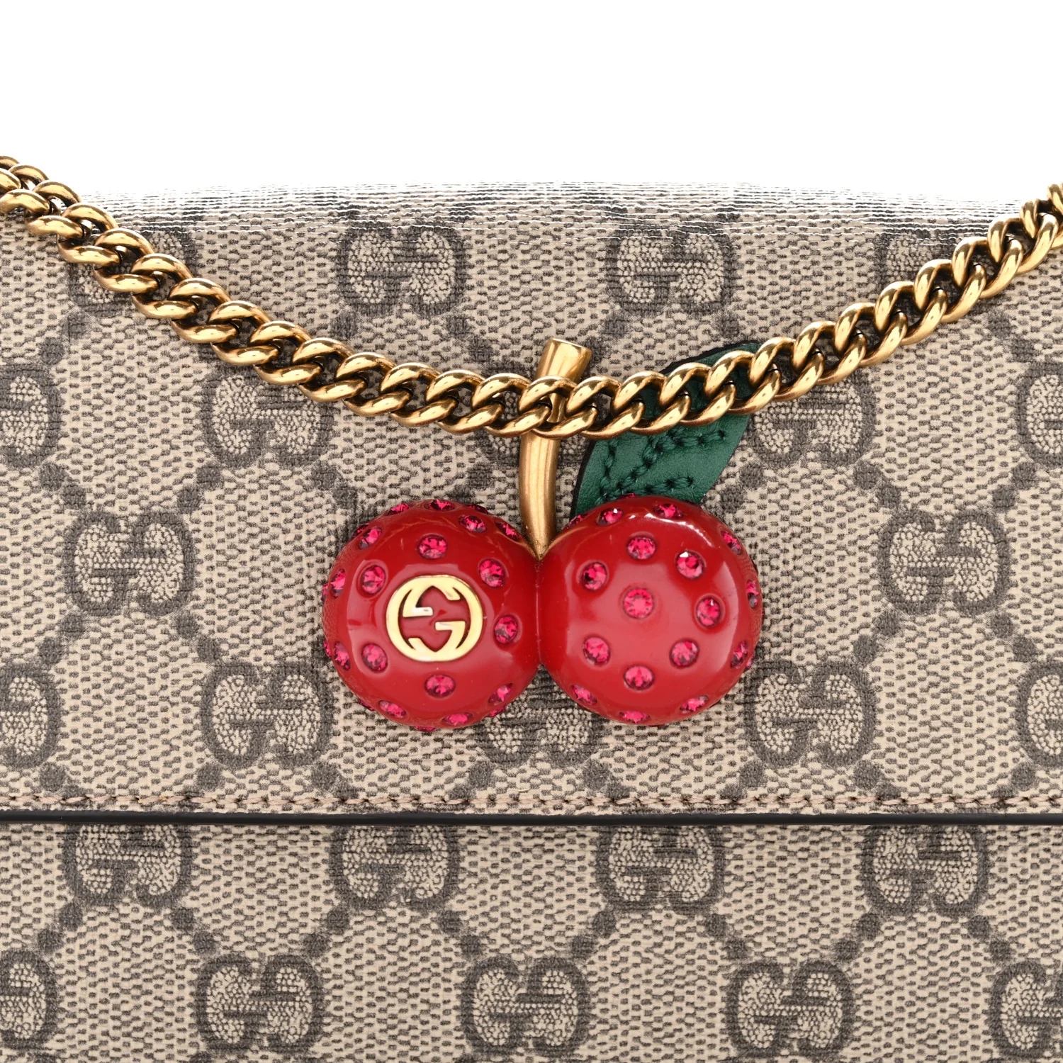 GG Supreme Monogram Mini Cherry Chain Bag - Image 8