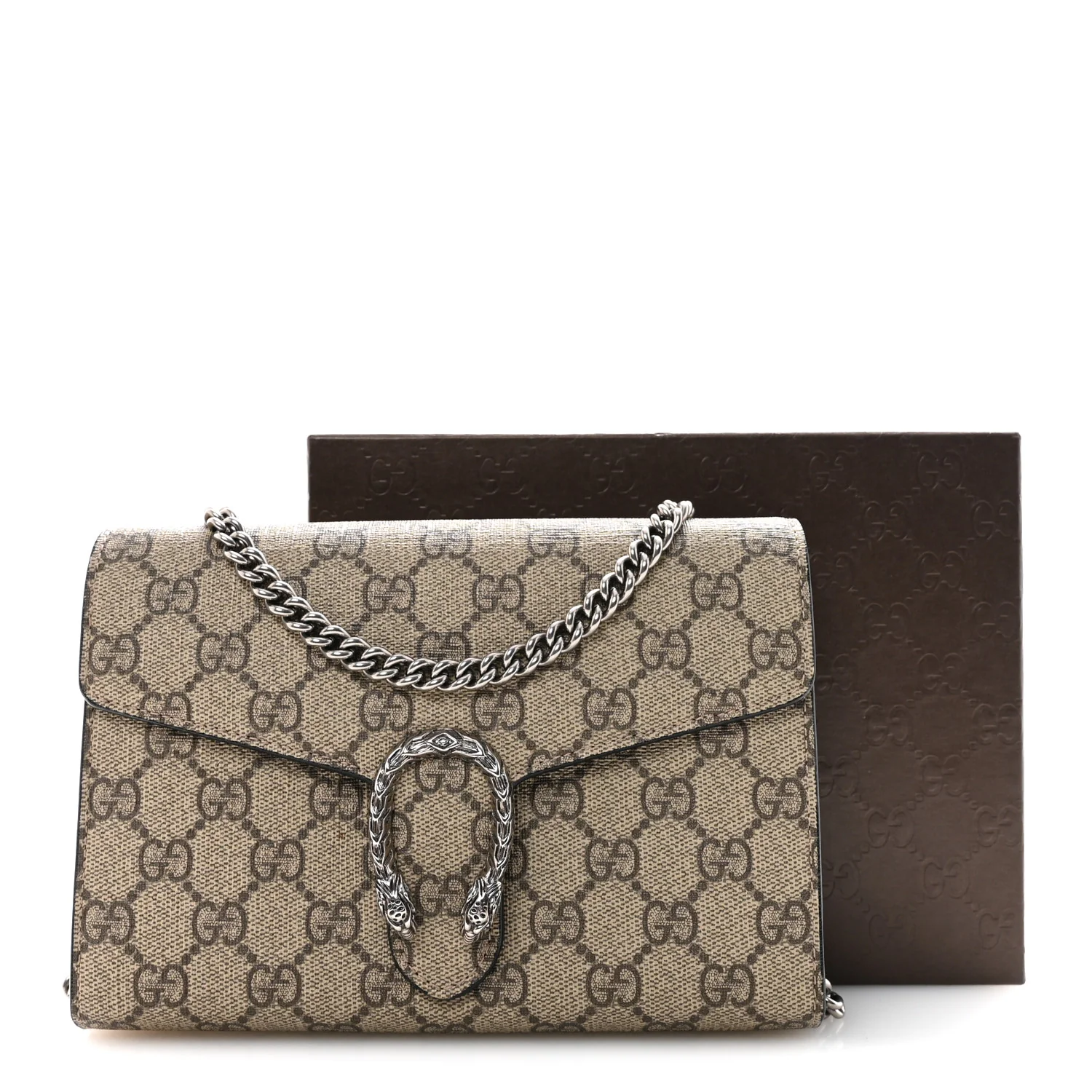 GG Supreme Monogram Mini Dionysus Chain Wallet Beige Black - Image 11