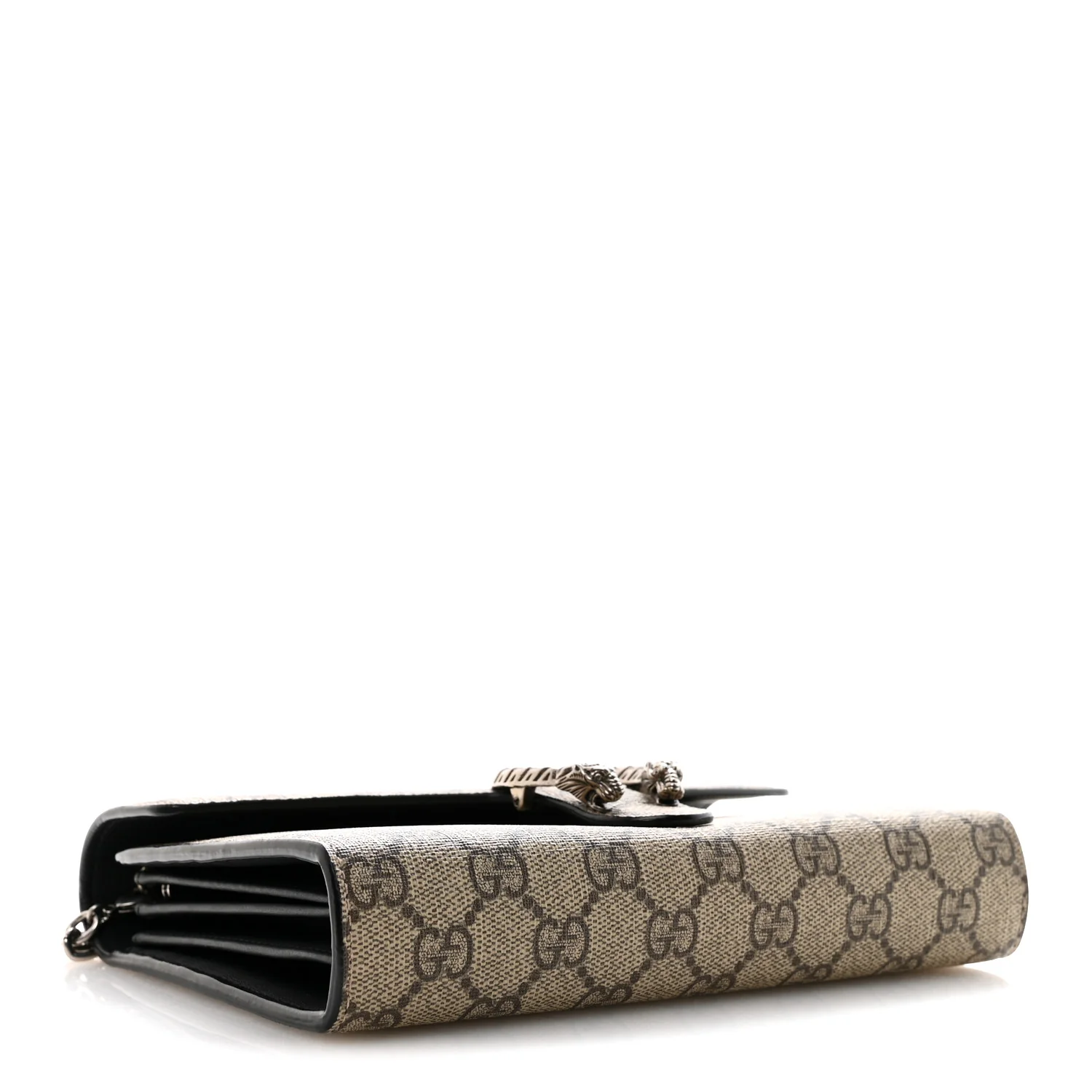 GG Supreme Monogram Mini Dionysus Chain Wallet Beige Black - Image 4