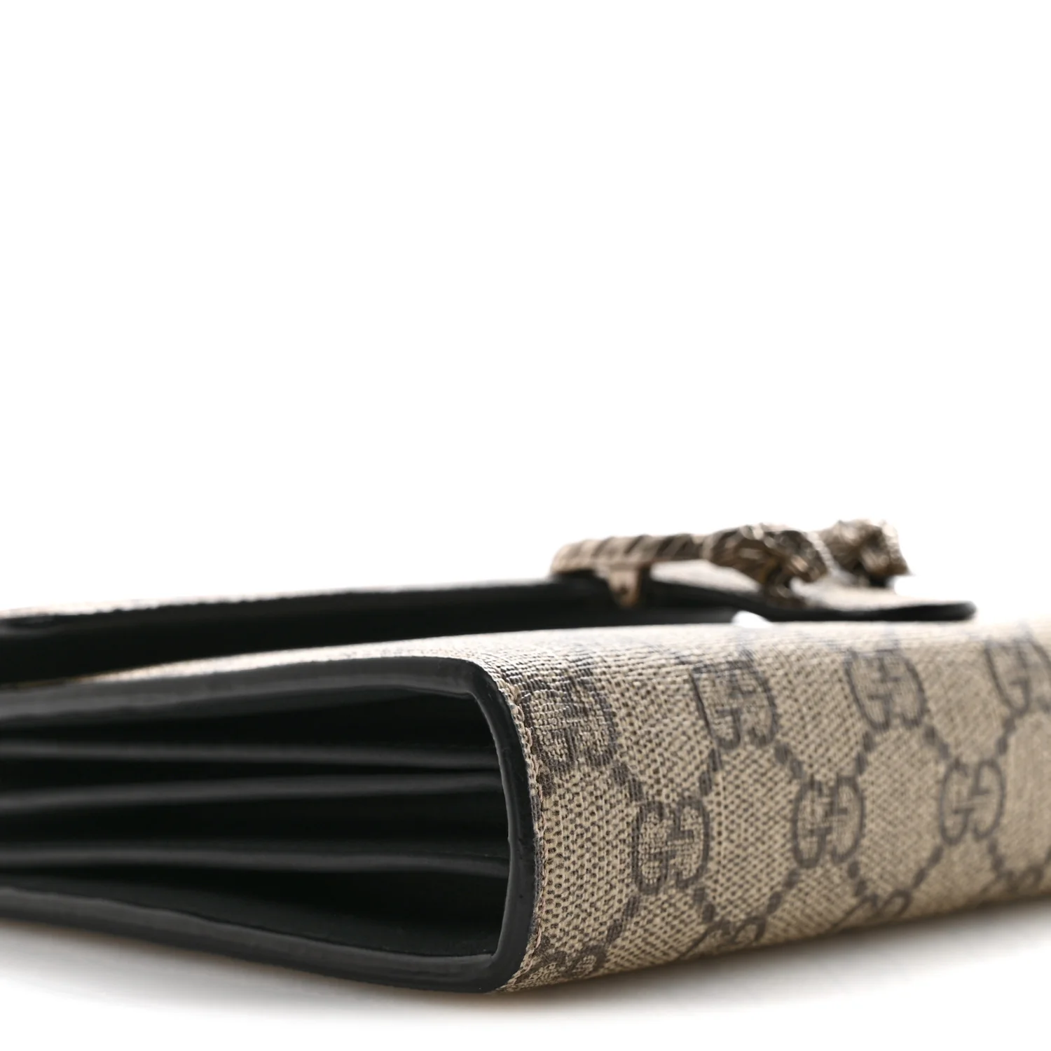GG Supreme Monogram Mini Dionysus Chain Wallet Beige Black - Image 9