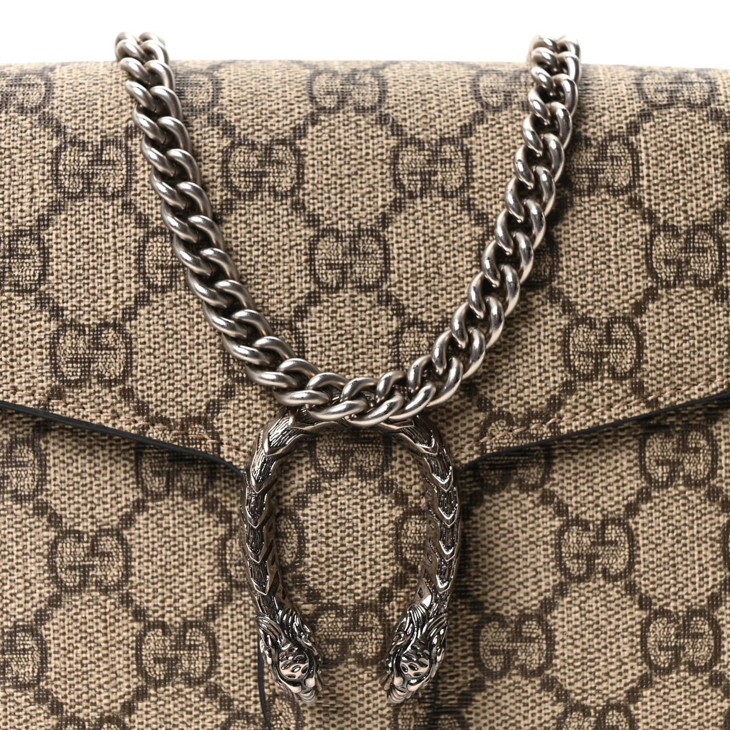 GG Supreme Monogram Mini Dionysus Chain Wallet Beige Black - Image 7