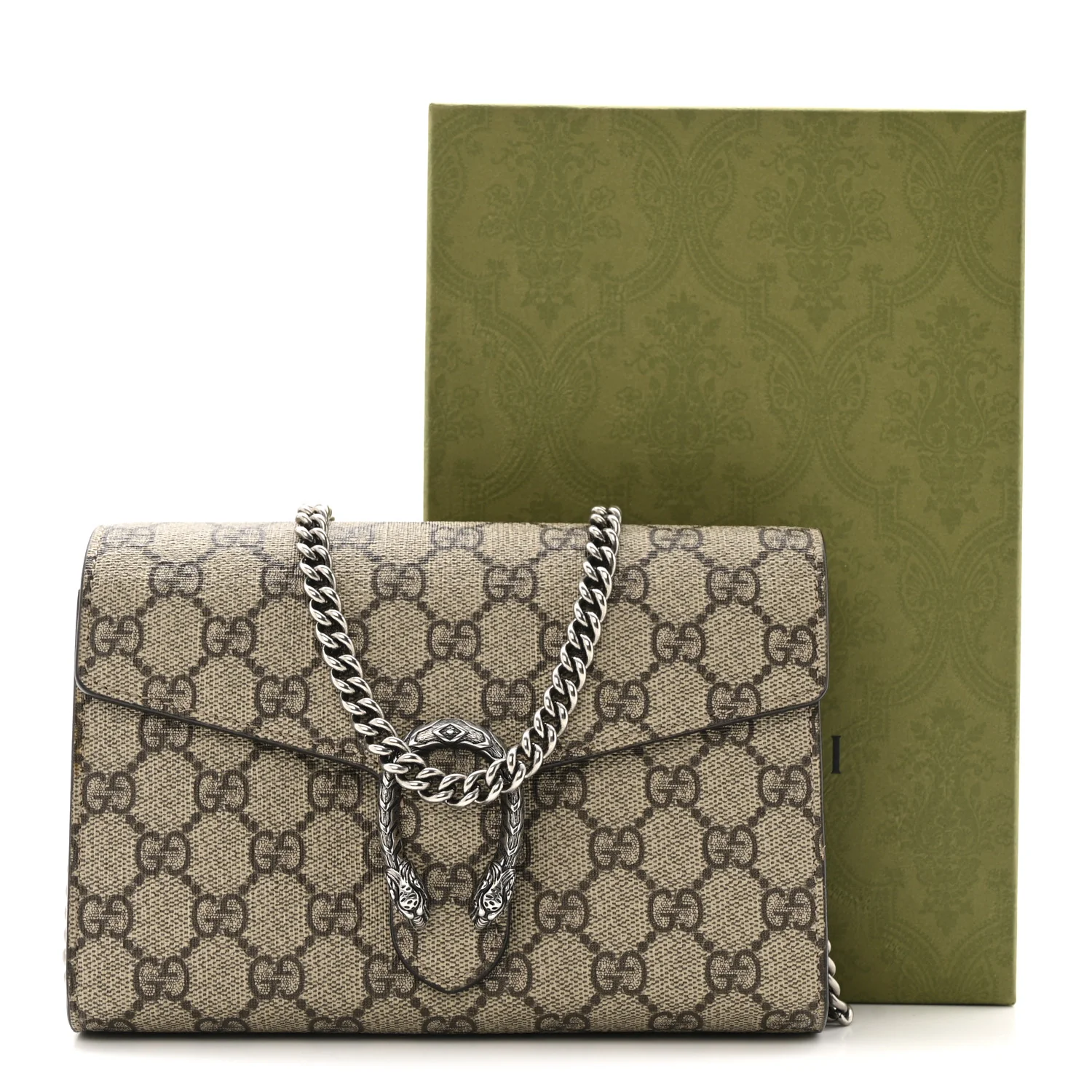 GG Supreme Monogram Mini Dionysus Chain Wallet Beige Taupe - Image 13