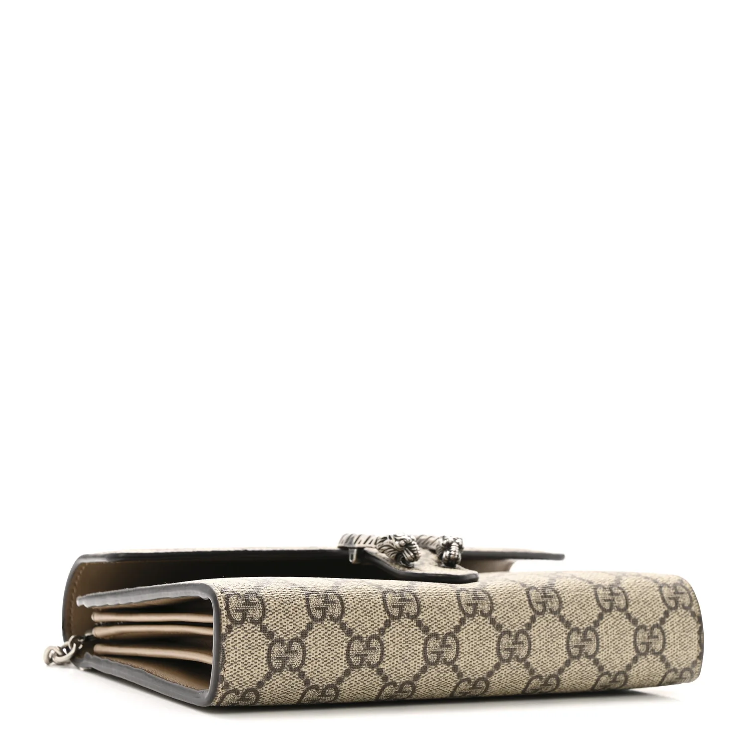 GG Supreme Monogram Mini Dionysus Chain Wallet Beige Taupe - Image 4