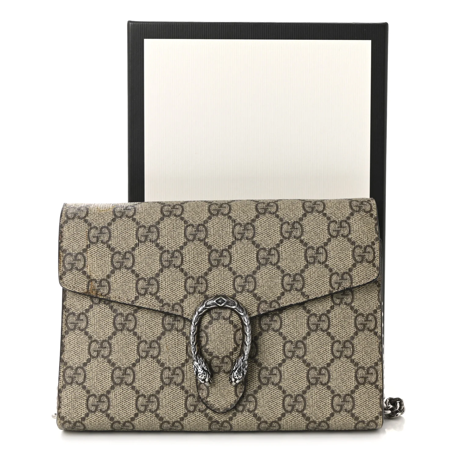 GG Supreme Monogram Mini Dionysus Chain Wallet Beige Taupe - Image 10
