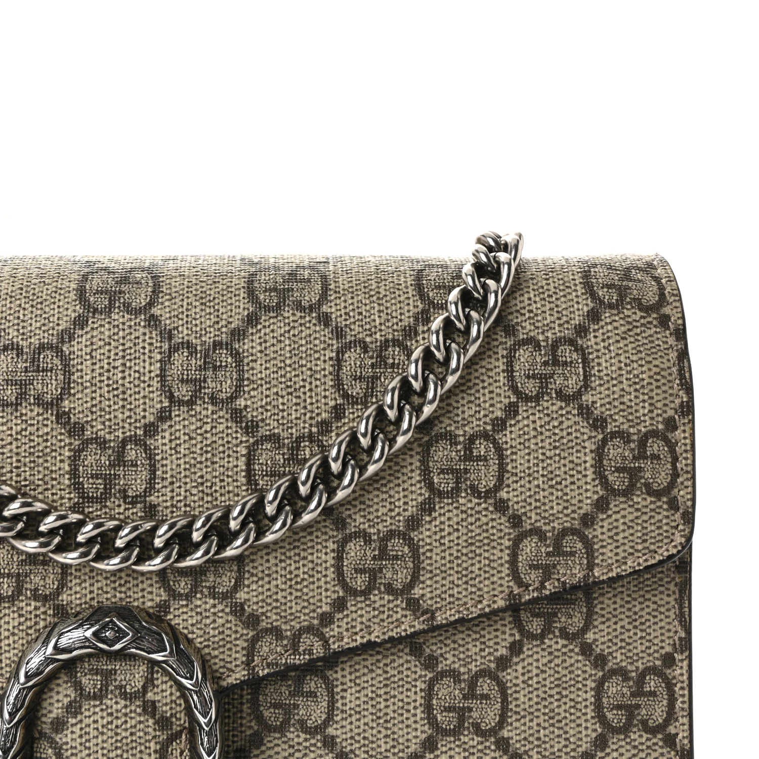 GG Supreme Monogram Mini Dionysus Chain Wallet Beige Taupe - Image 7