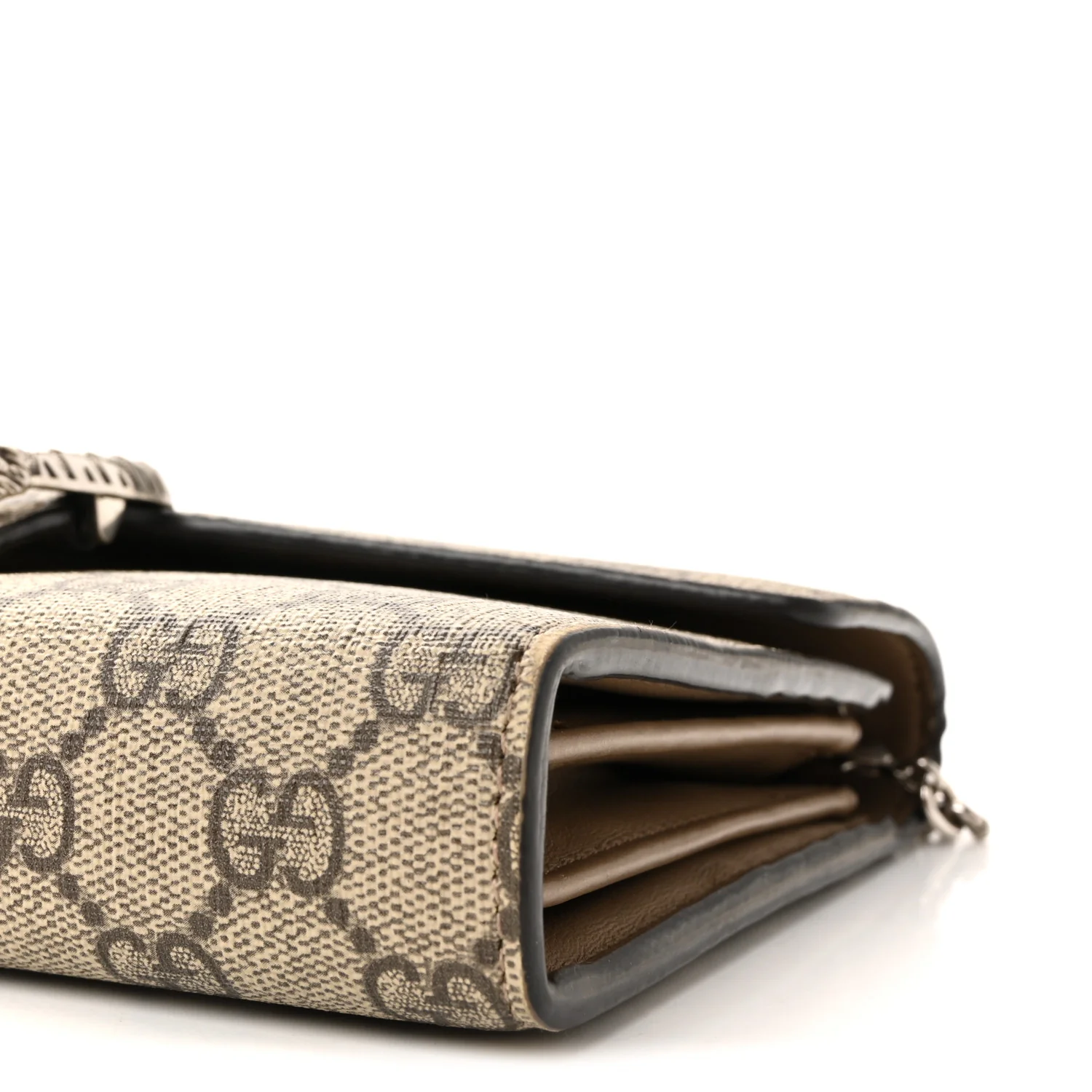 GG Supreme Monogram Mini Dionysus Chain Wallet Beige Taupe - Image 10
